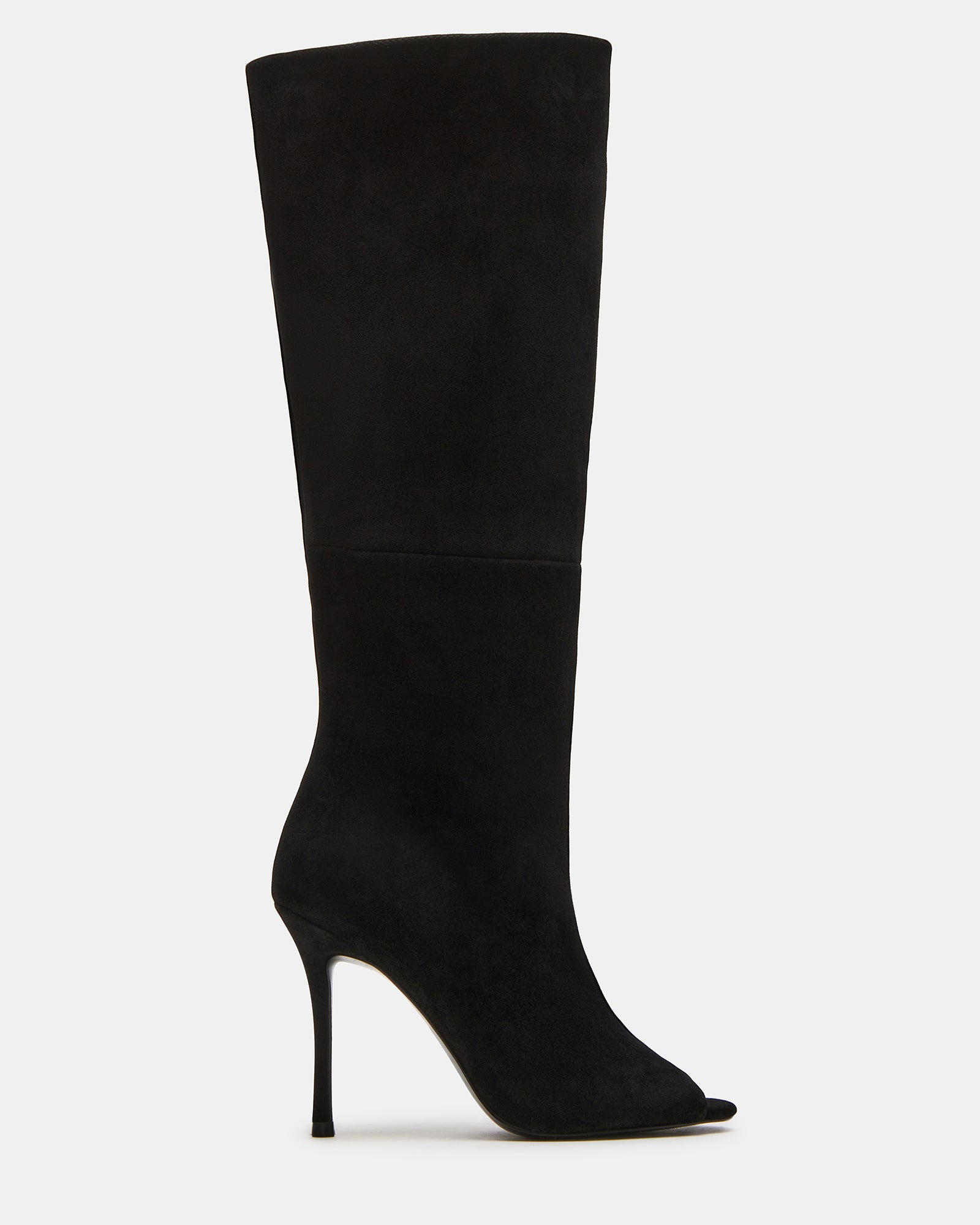 Peggie Black Suede Peep Toe Boots - Elevate Your Style