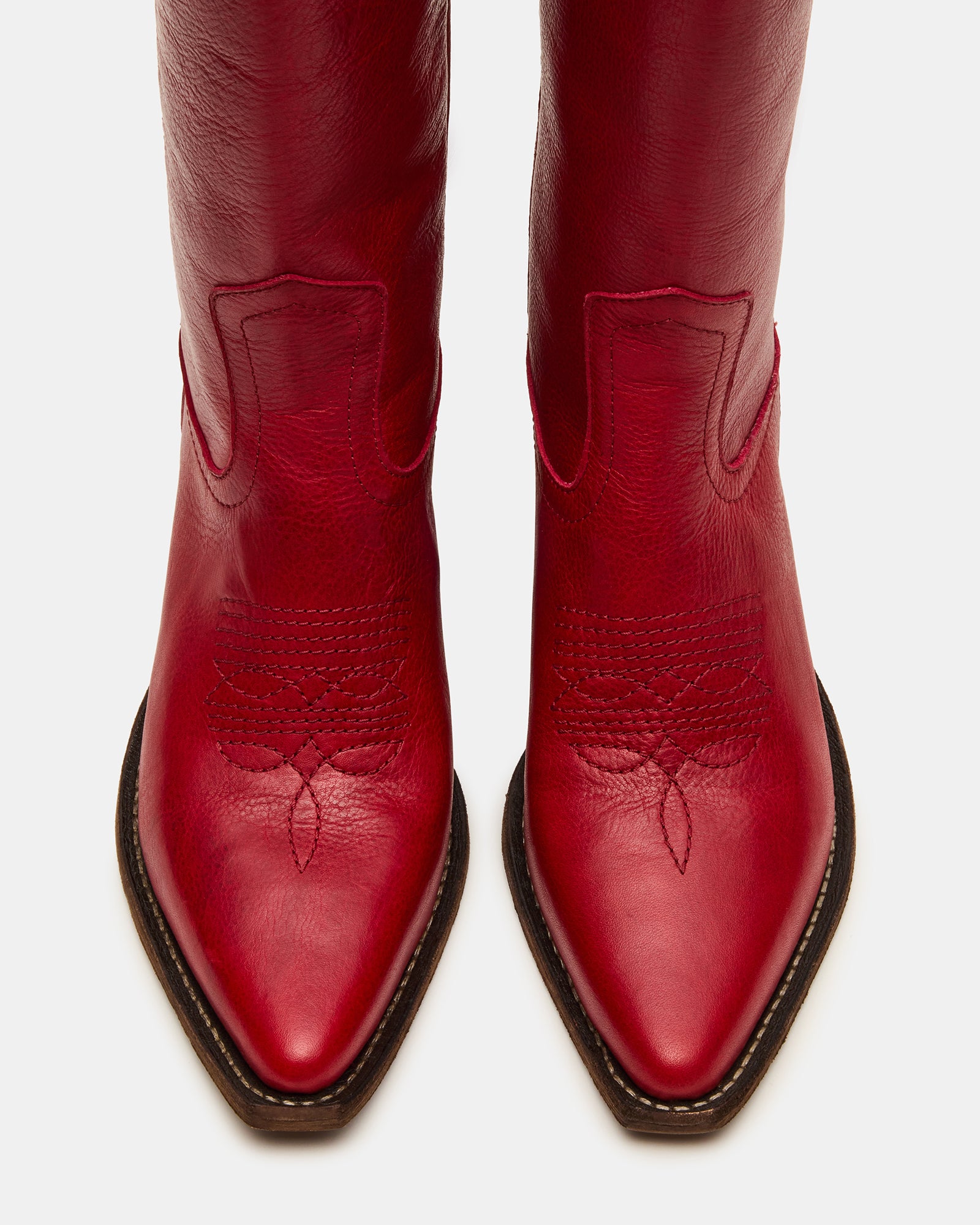 Albany Red Leather Western Boots - A Timeless Classic