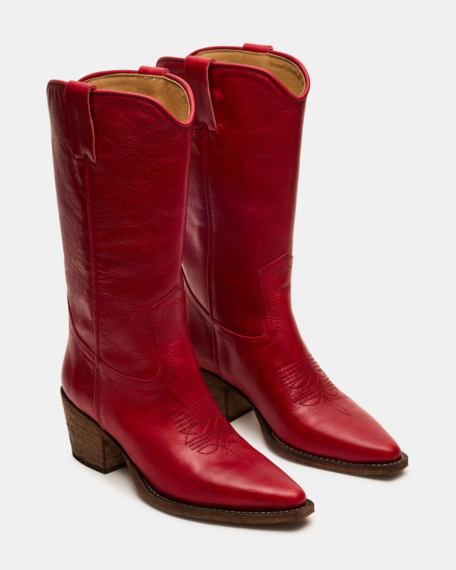 Albany Red Leather Western Boots - A Timeless Classic