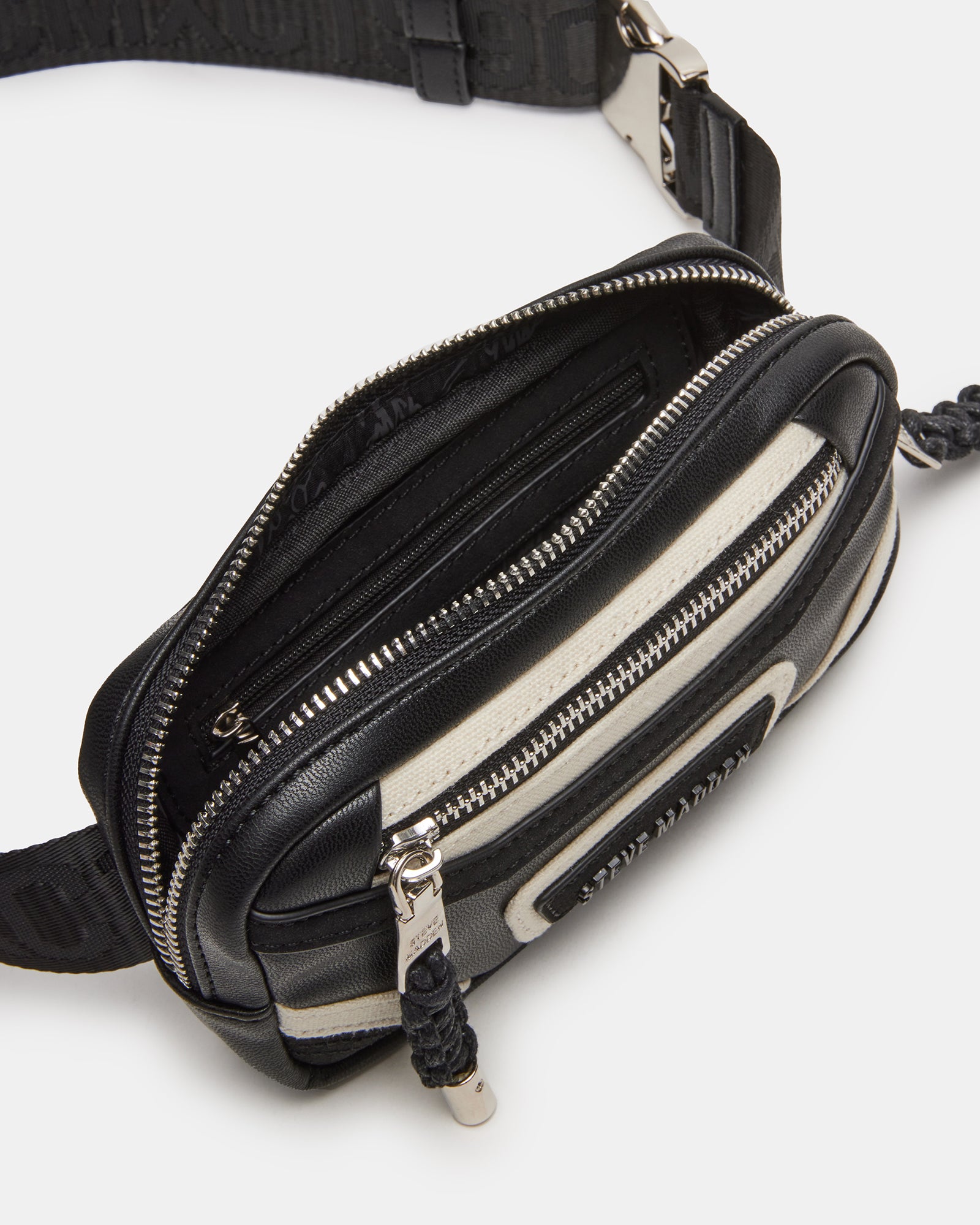 Madrid Black/White Stylish Belt Bag