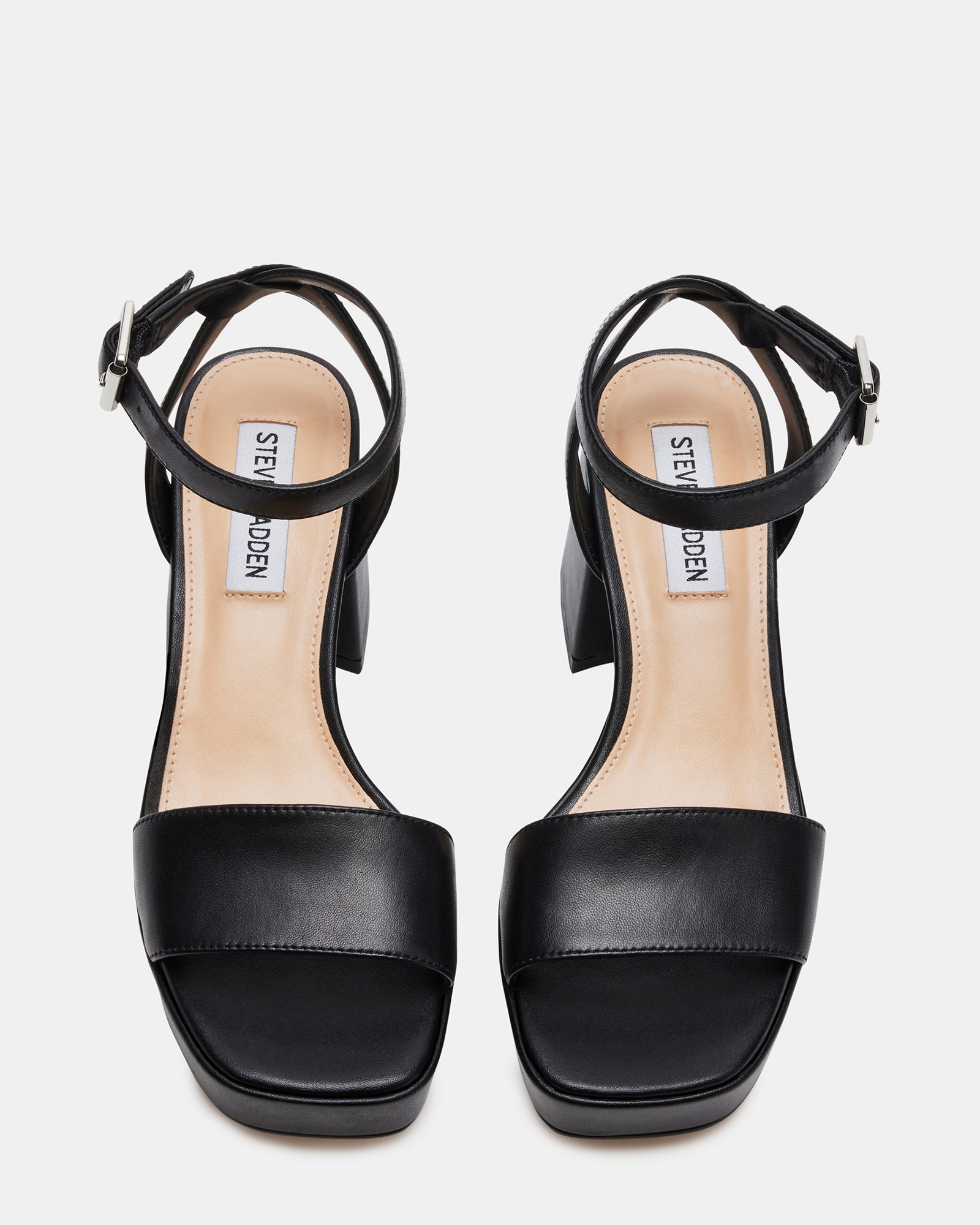 MERCERR Stylish Black Leather Heels