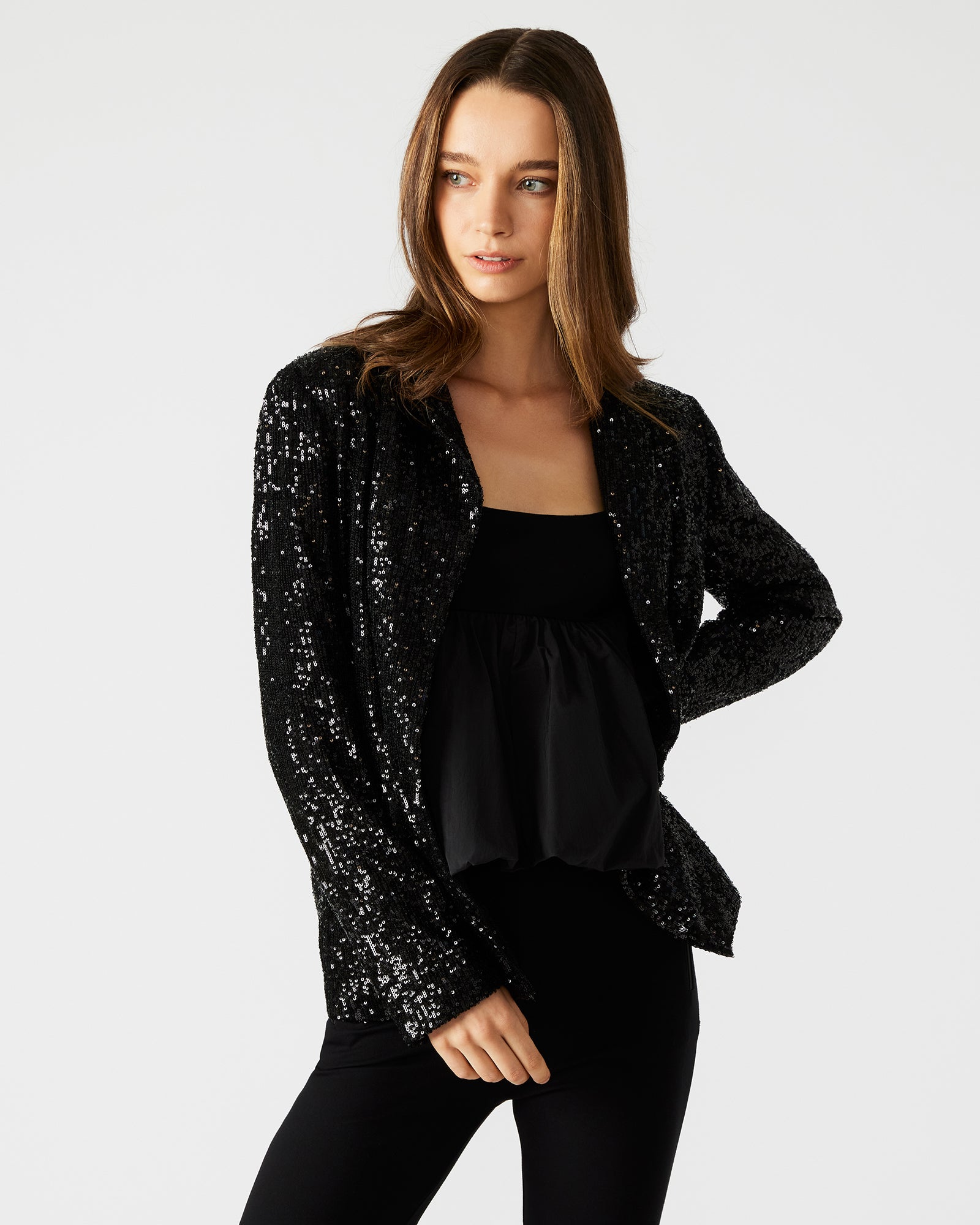 PAYTON SEQUIN BLAZER - Stunning Black