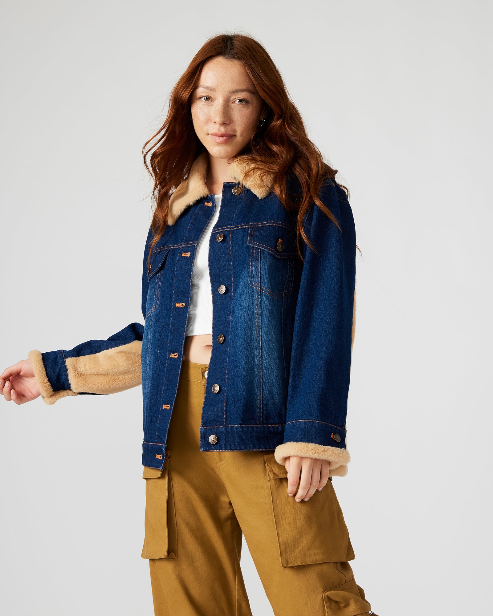 WINONA Fashionable Denim Jacket with Fur Detailing