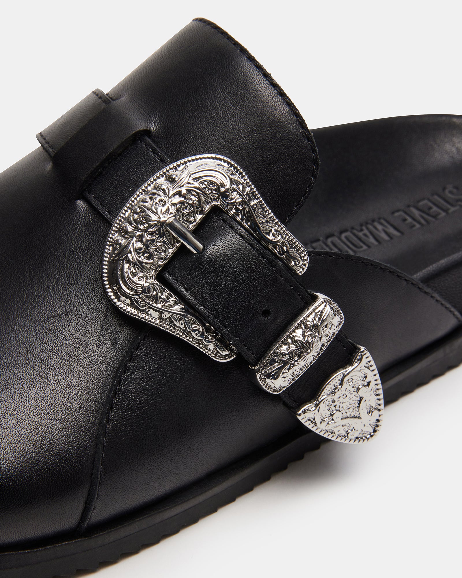 LEDGER Black Leather Mules - Stylish Slip - Ons