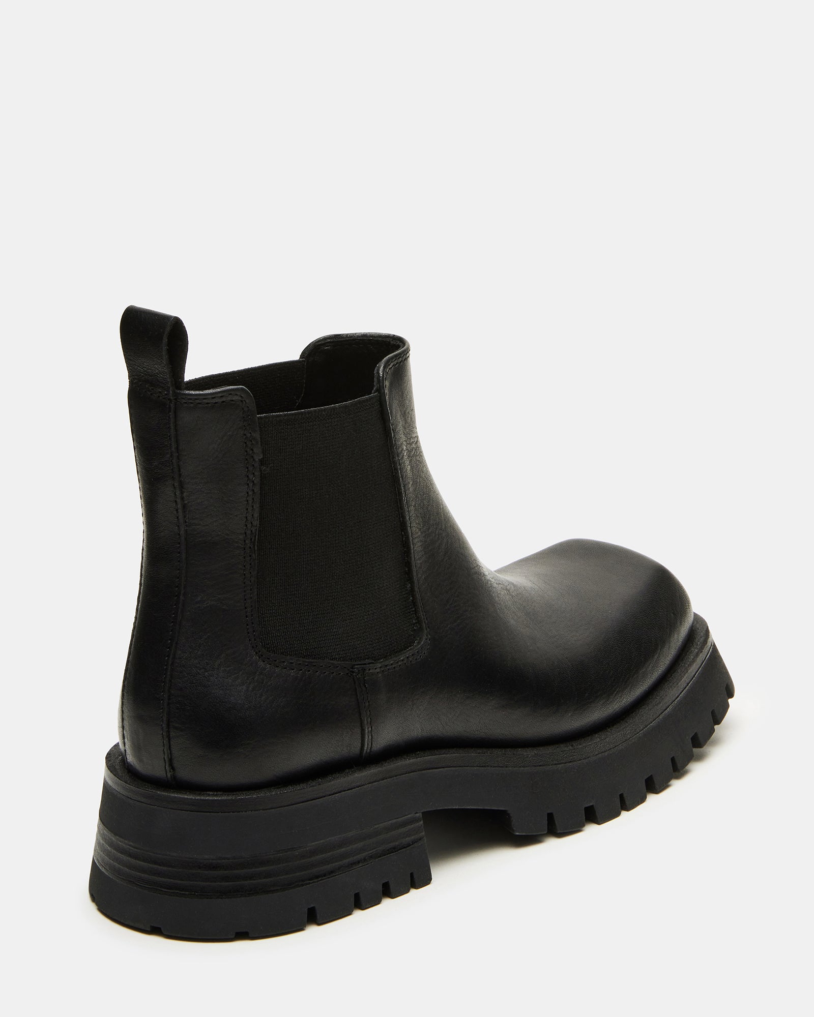 Burley Black Leather Chelsea Lug Ankle Boots - Timeless Elegance