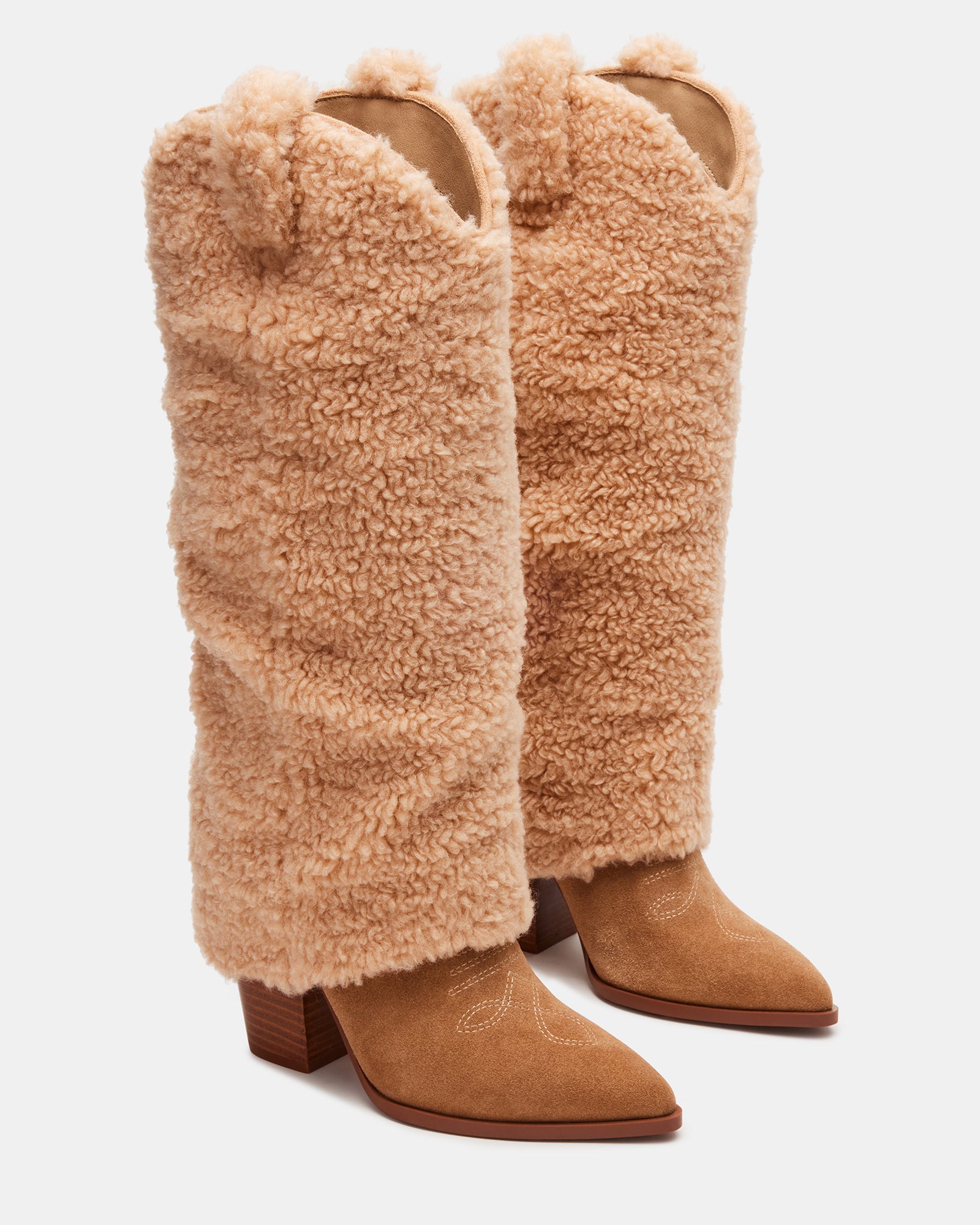 Lassy Tan Multi Western Knee Boots - Fashionable & Stylish
