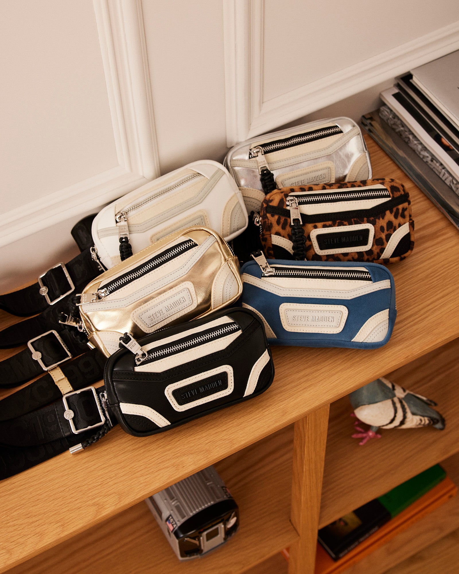 Madrid Black/White Stylish Belt Bag