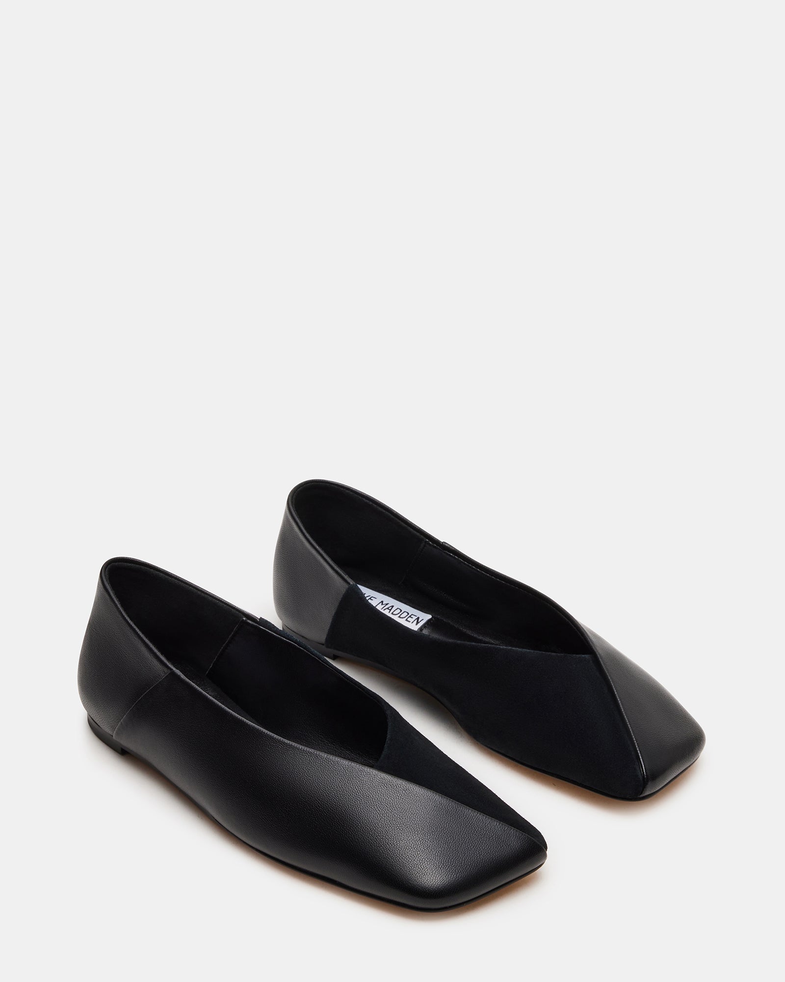 Stunning Jagged Black Leather Flats