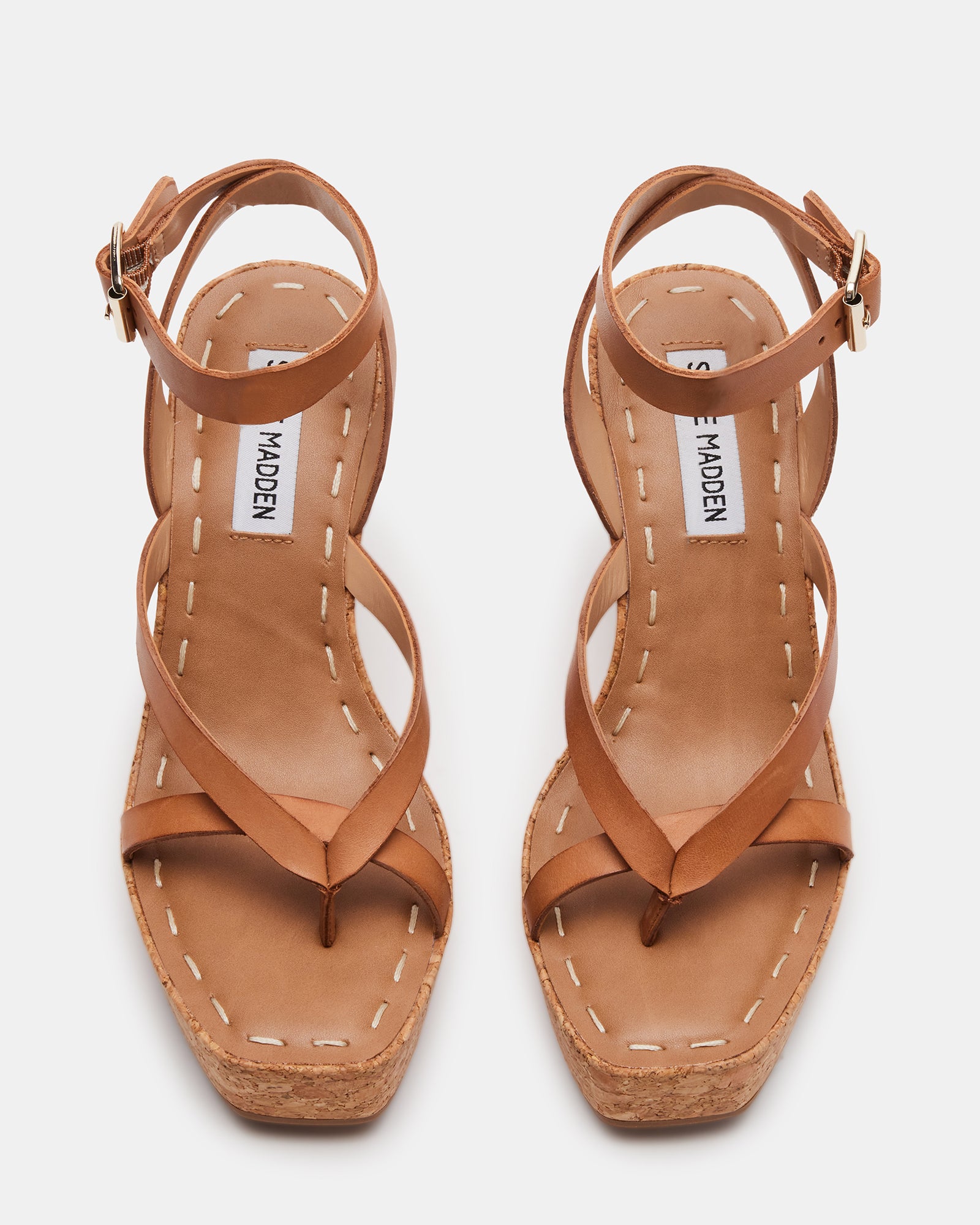 DUNE Cognac Leather Sandals - Stylish and Comfortable