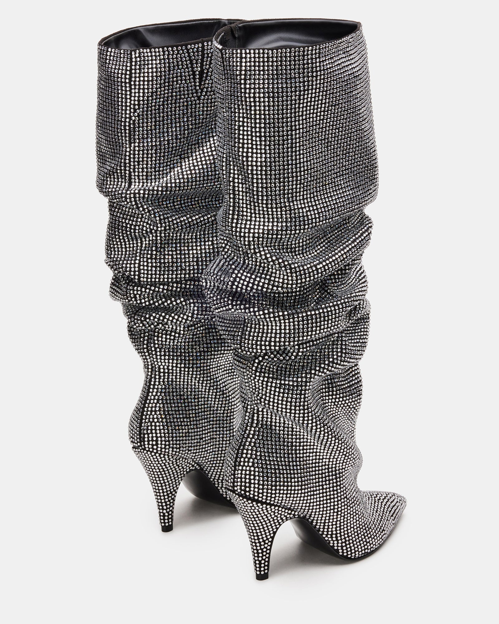 Bellamie Black Rhinestone Knee-High Boots