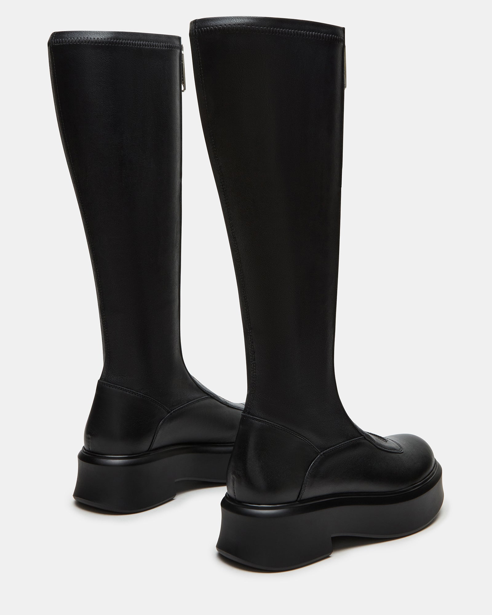 JONSEY Black Moto Knee - High Boots