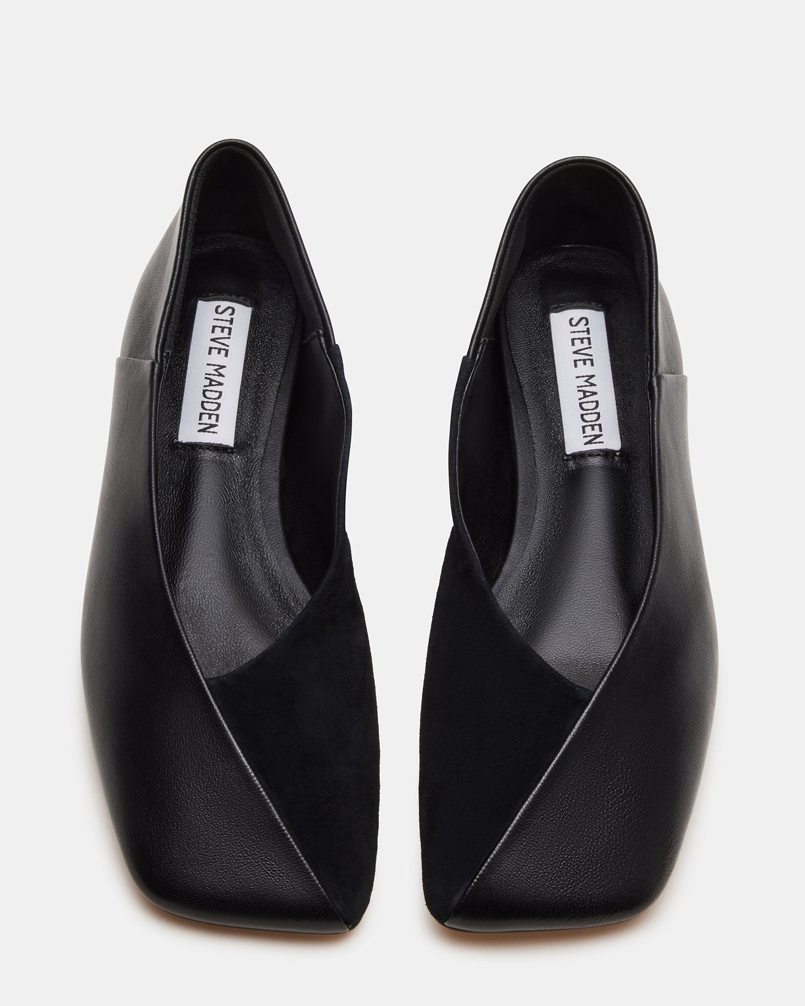 Stunning Jagged Black Leather Flats