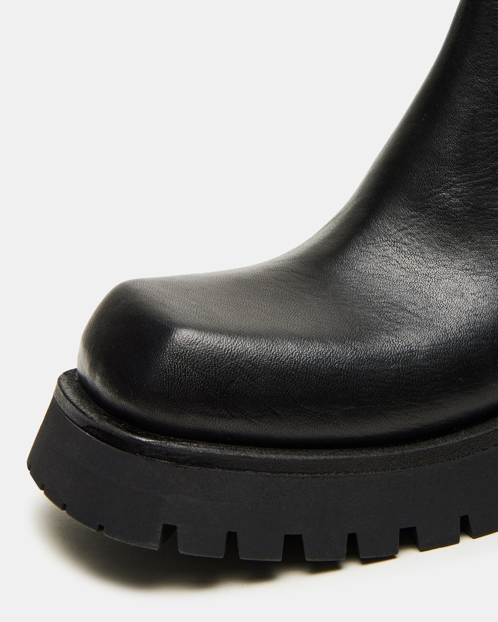 Burley Black Leather Chelsea Lug Ankle Boots - Timeless Elegance