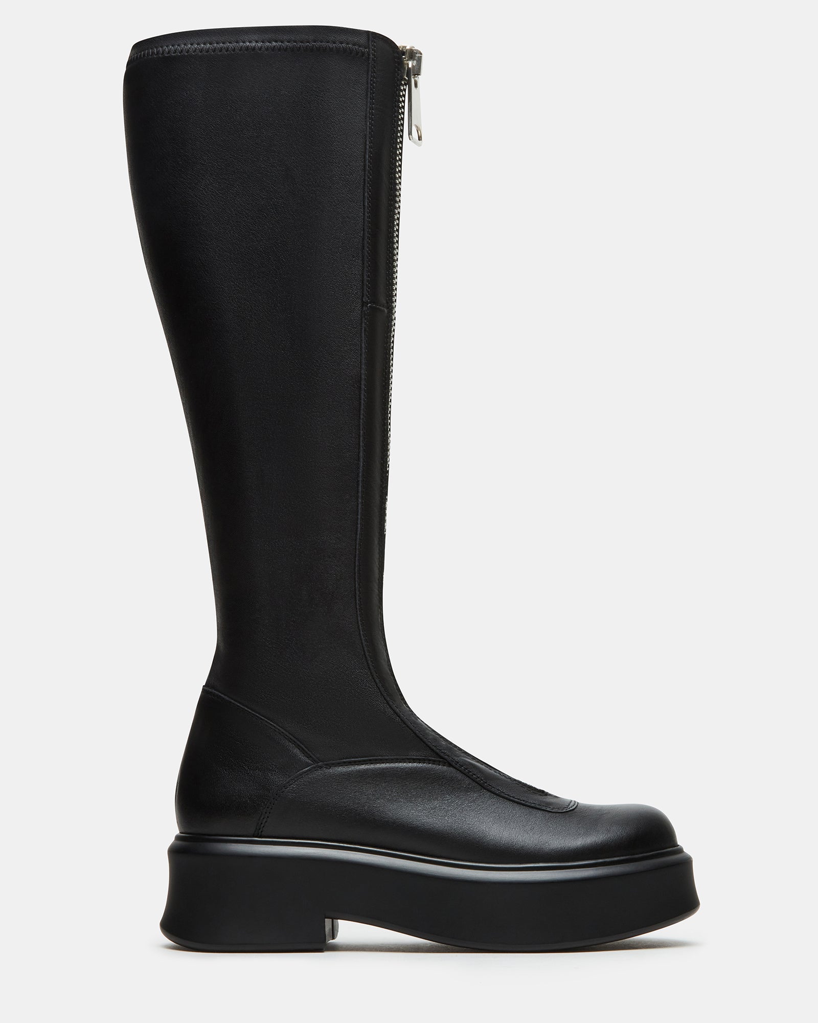 JONSEY Black Moto Knee - High Boots