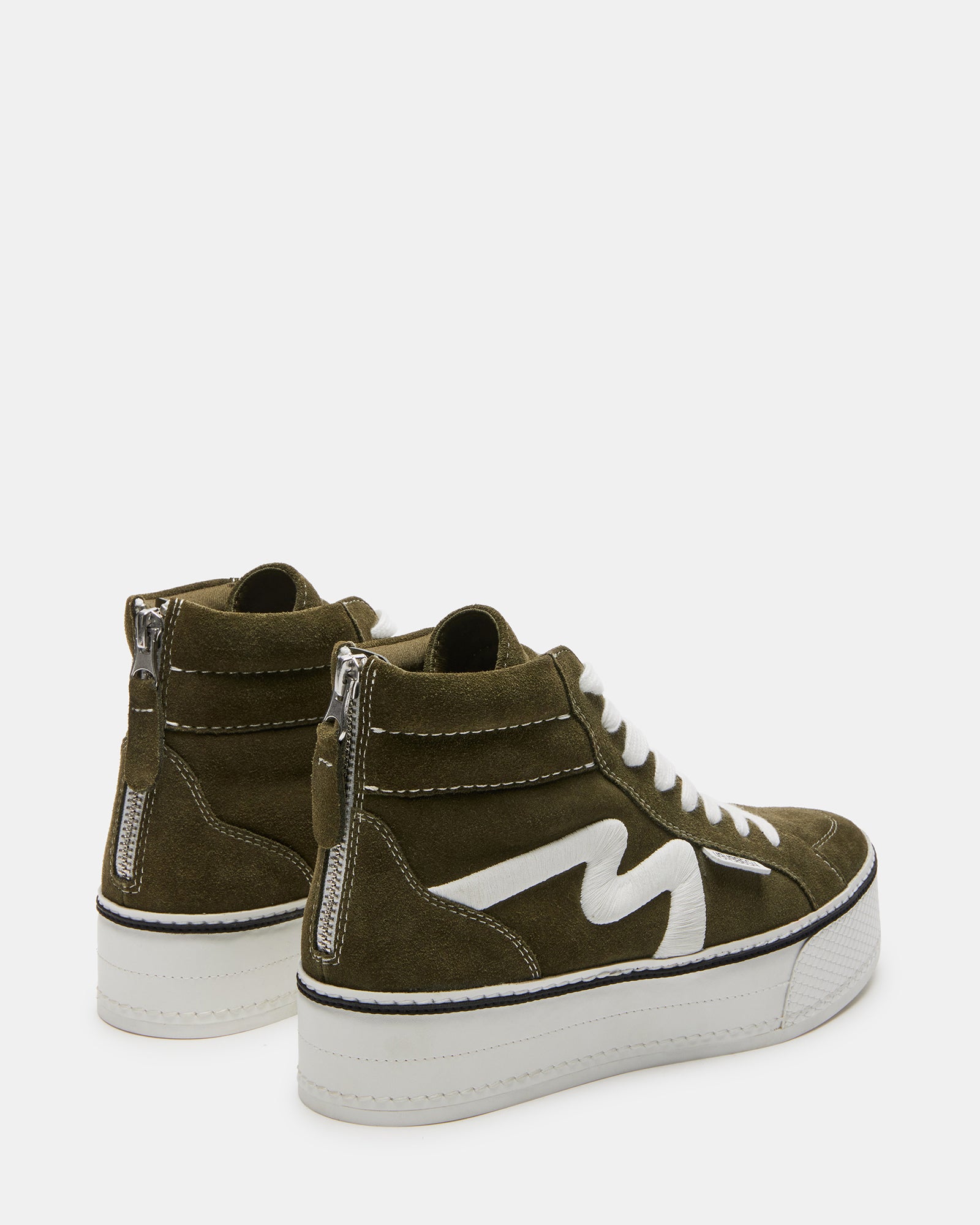 DECKY OLIVE High-Top Flatform Sneakers