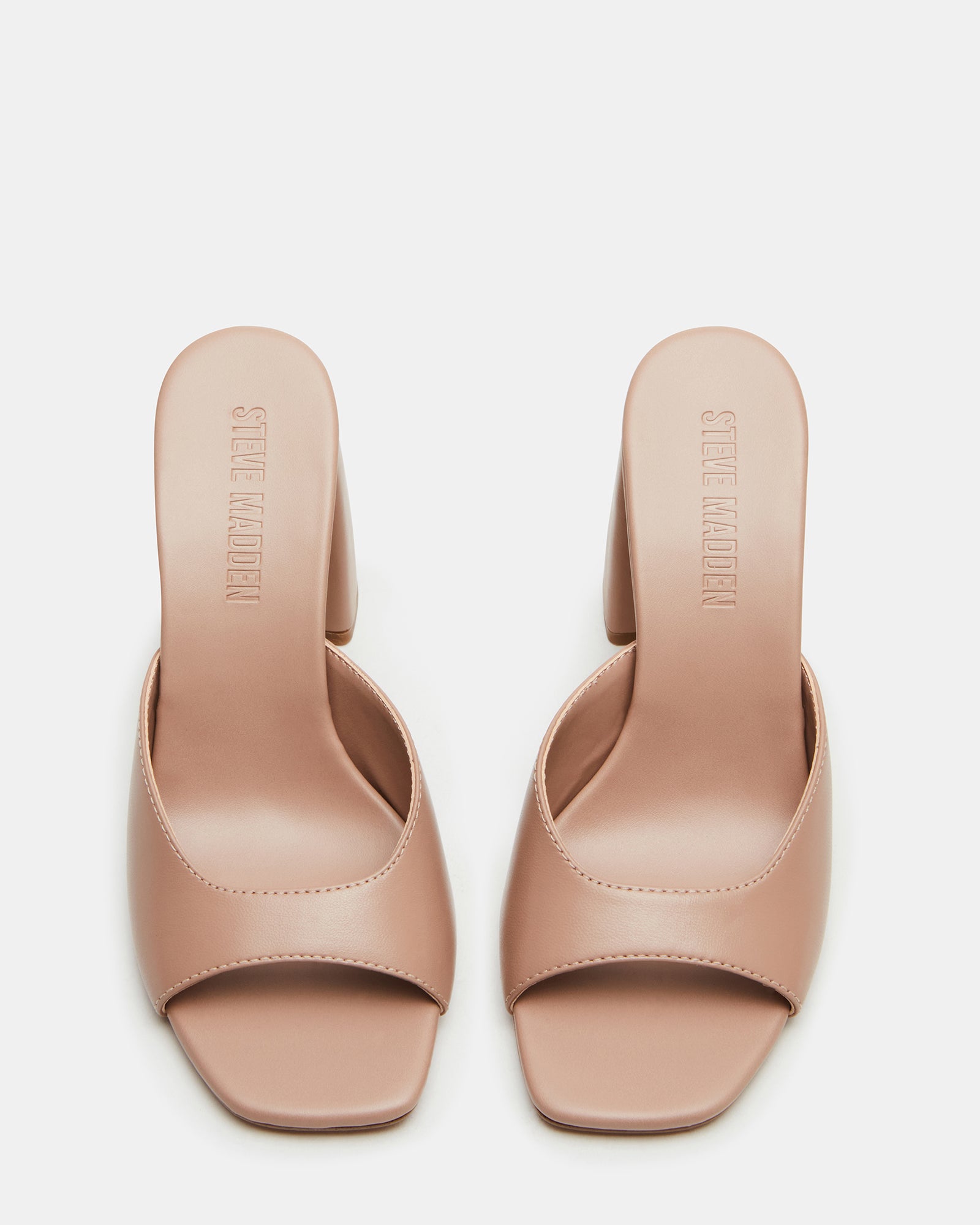 MANIA Blush Leather Mule Heels - A Fashion Sensation