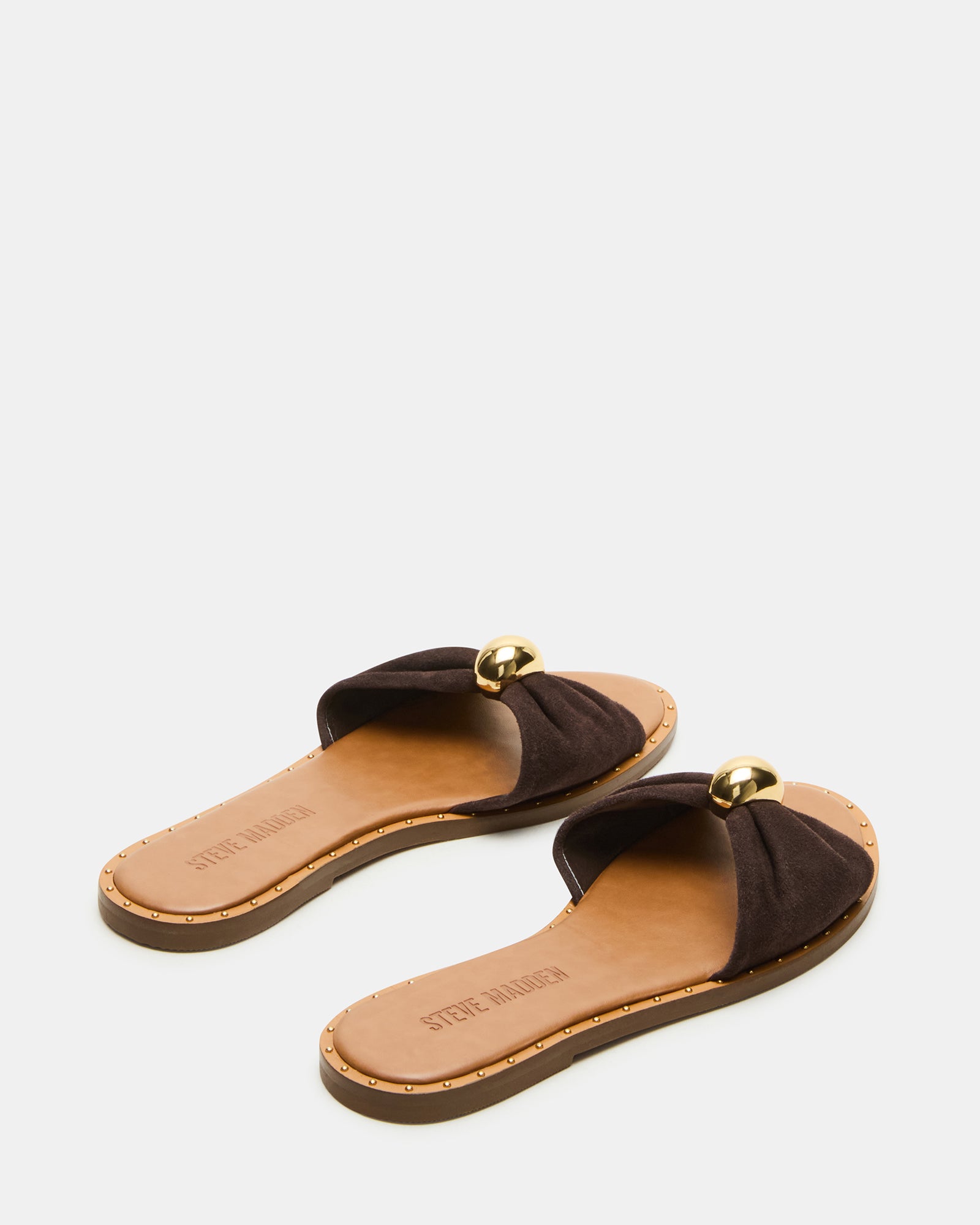 Gorgeous Dipsy Brown Suede Slide Sandals