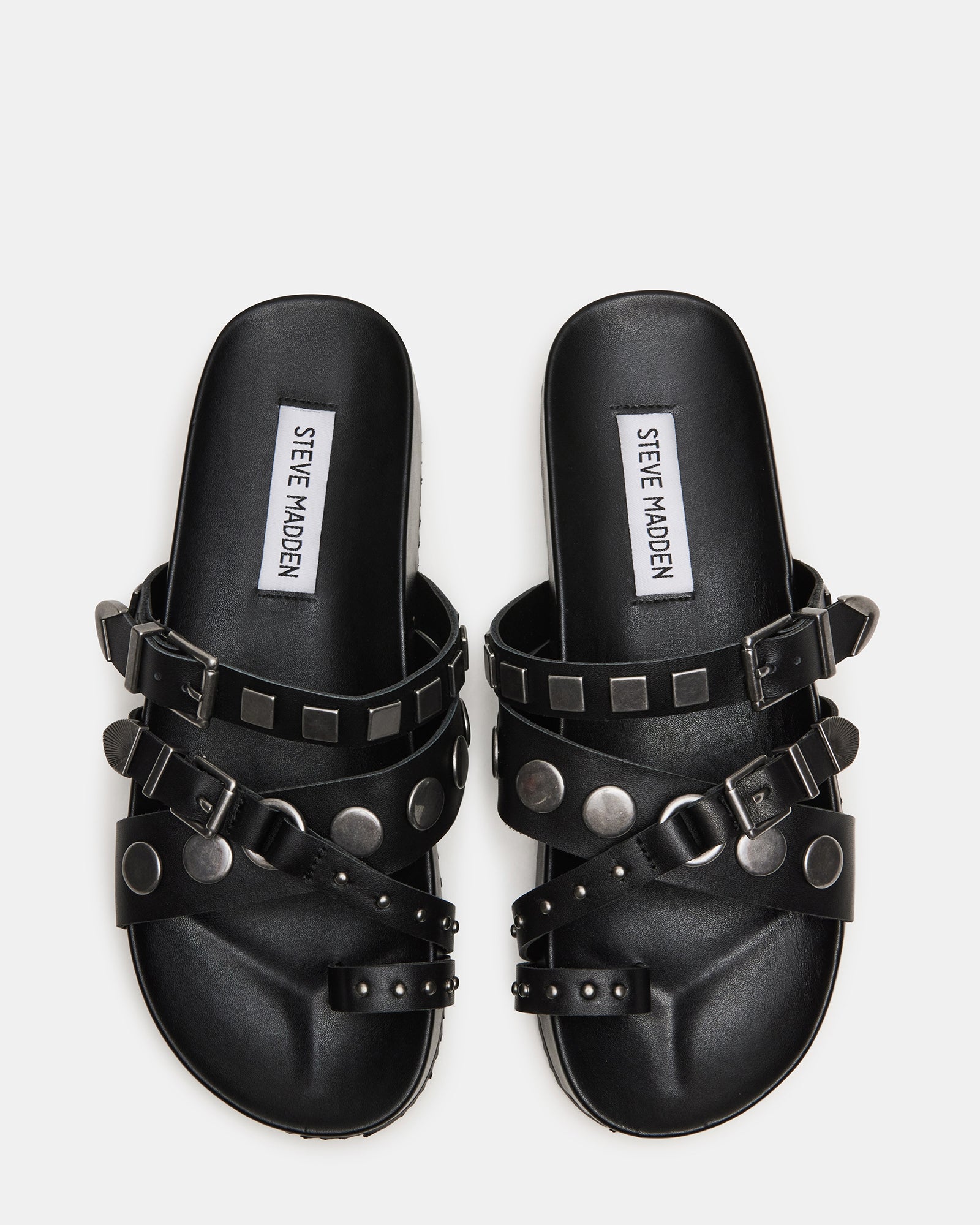 CYRUS Studded Black Slides - Fashion Must-Have