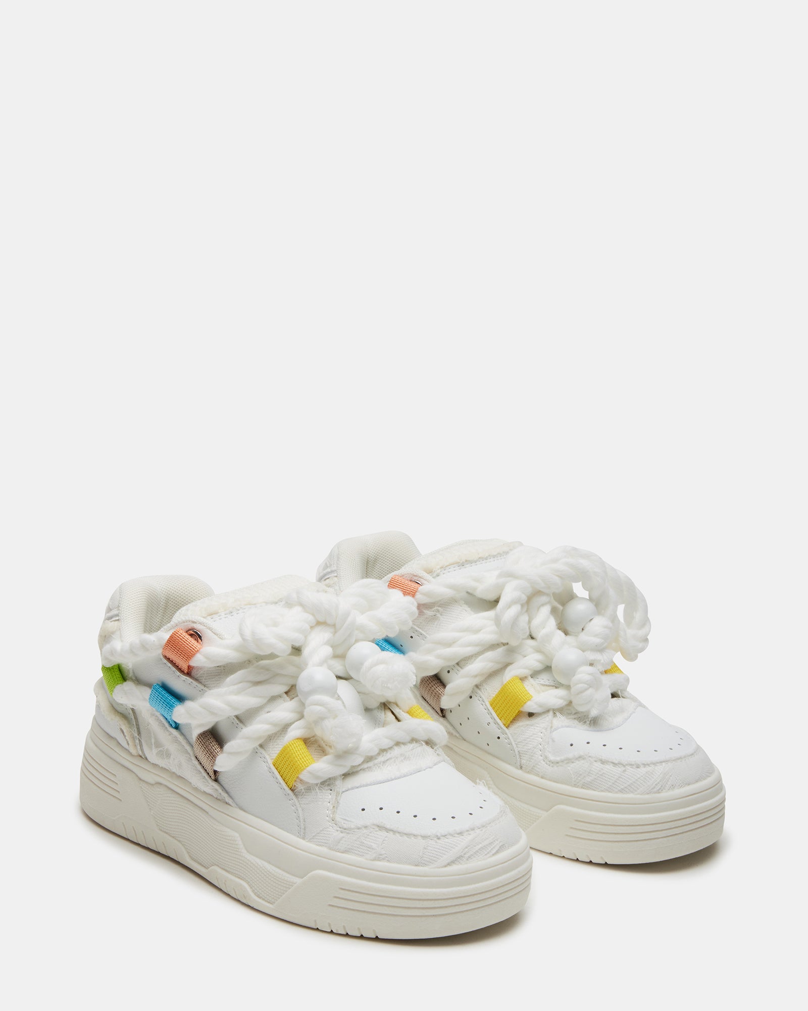 BOOMER LACE WHITE MULTI: Stylish Platform Sneakers