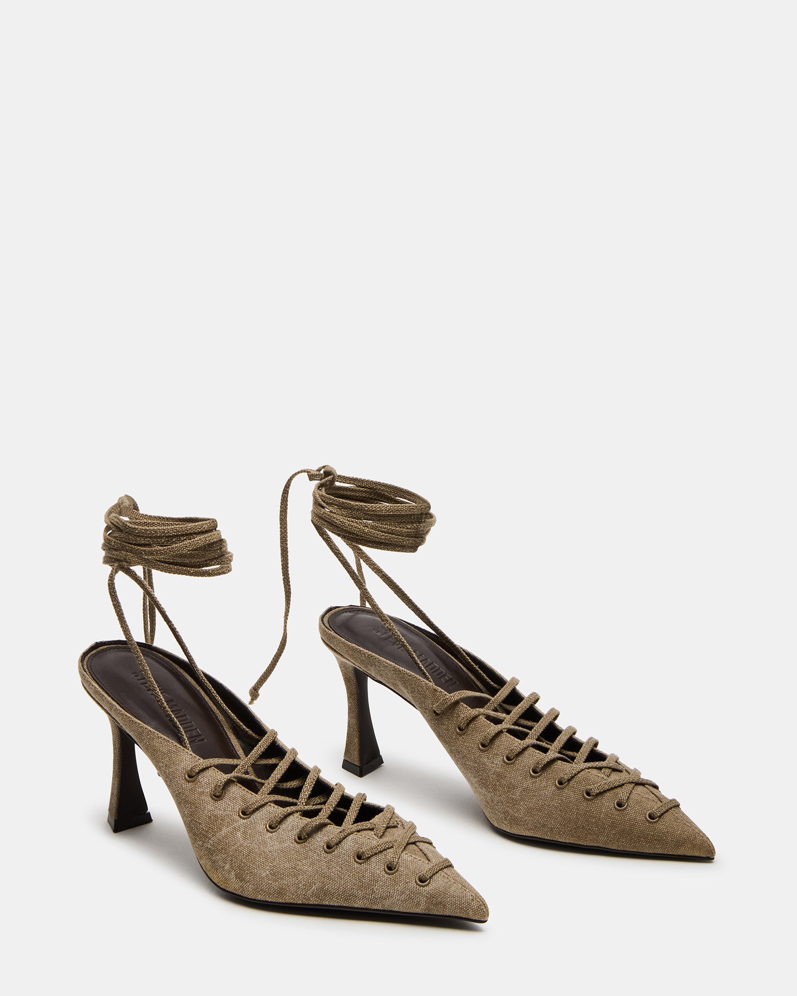 LACELLE OLIVE: Fashion-Forward Pointed-Toe Heels