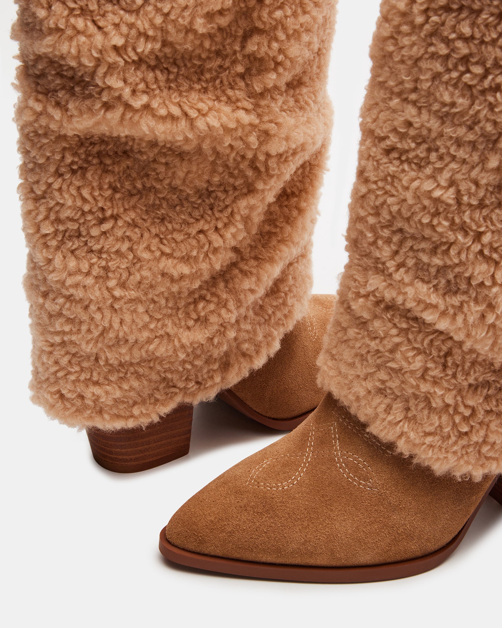Lassy Tan Multi Western Knee Boots - Fashionable & Stylish