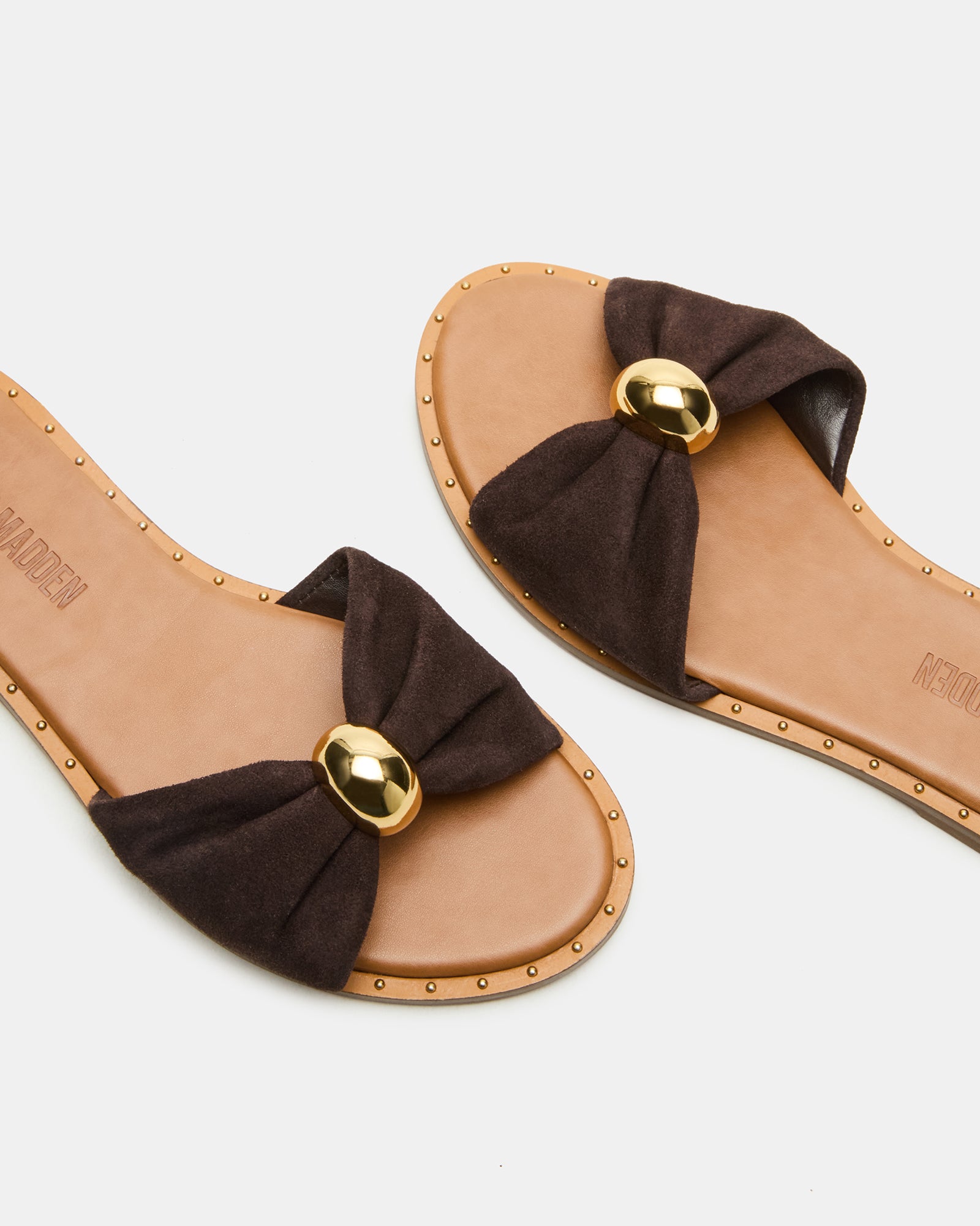 Gorgeous Dipsy Brown Suede Slide Sandals