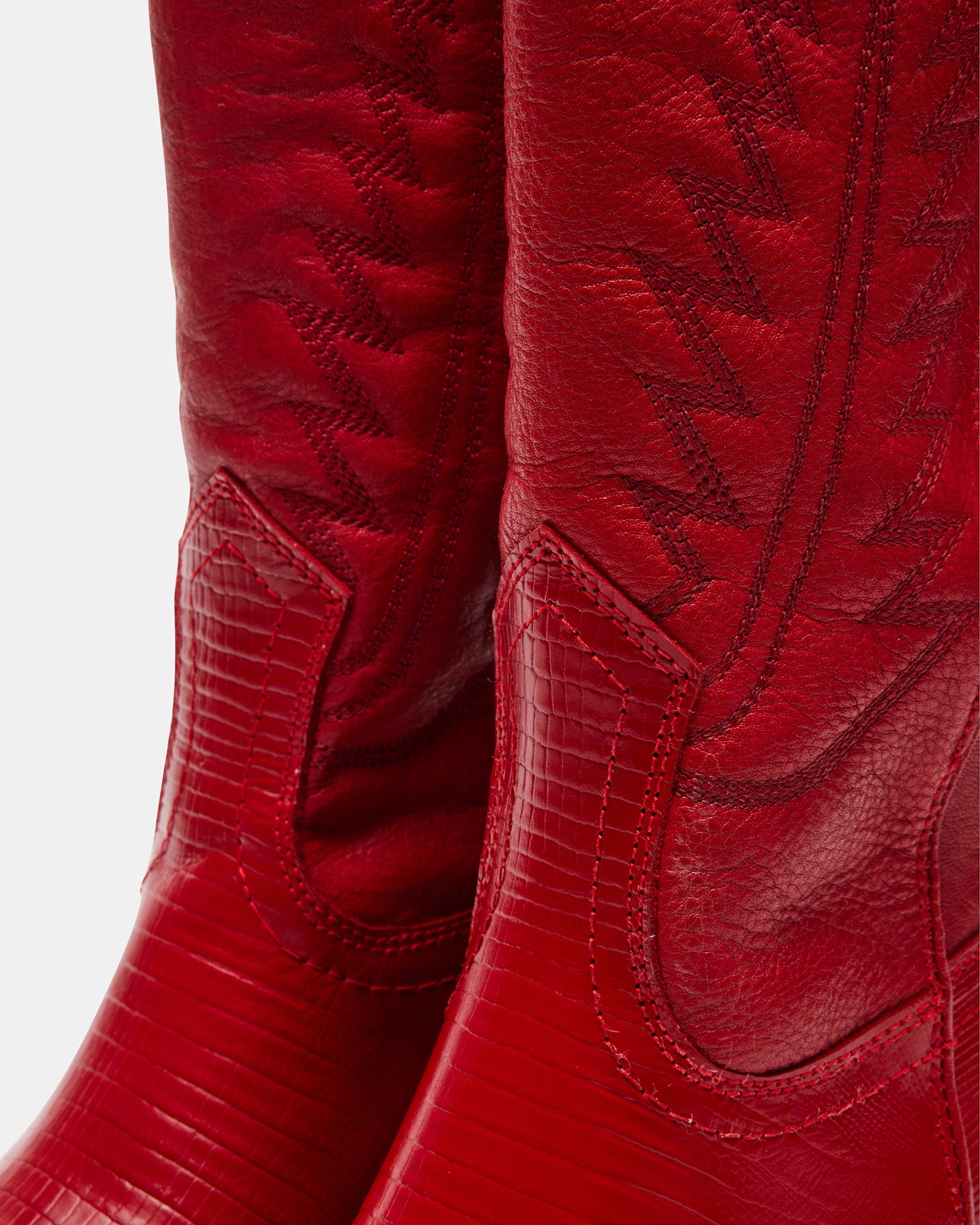 HUNTIN Red Leather - Small Rebooted: The Ultimate Cowboy Boot Revival