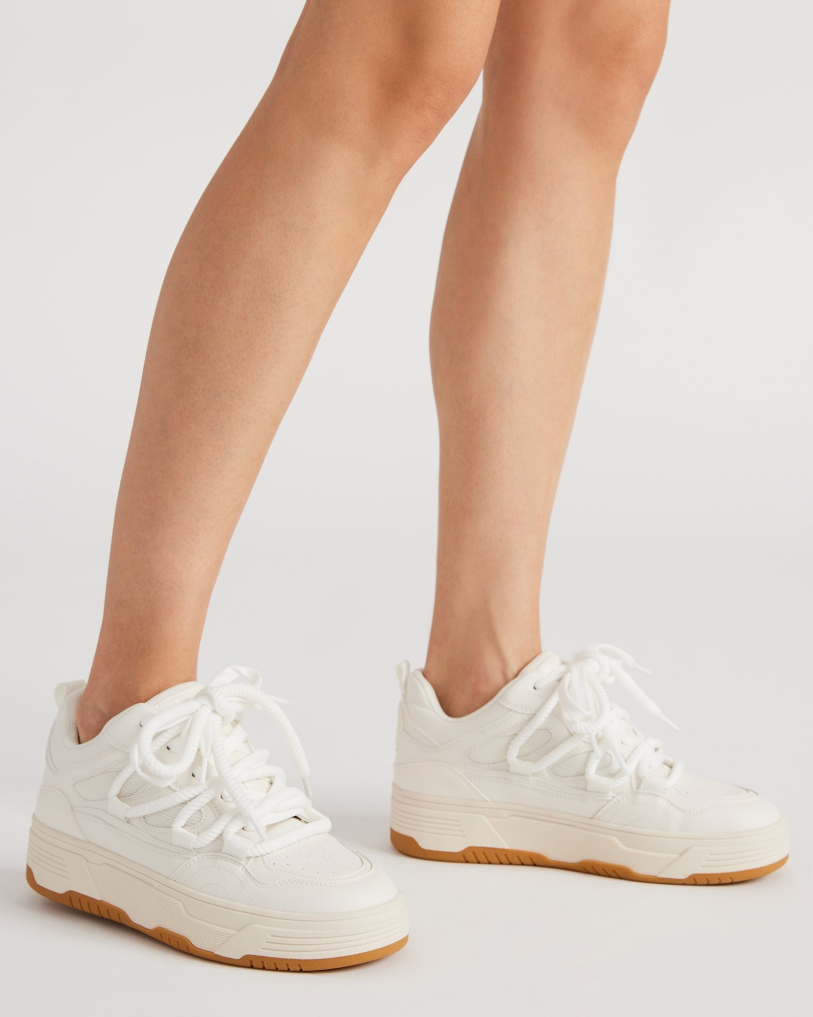 BOOMER LACE WHITE MULTI: Stylish Platform Sneakers