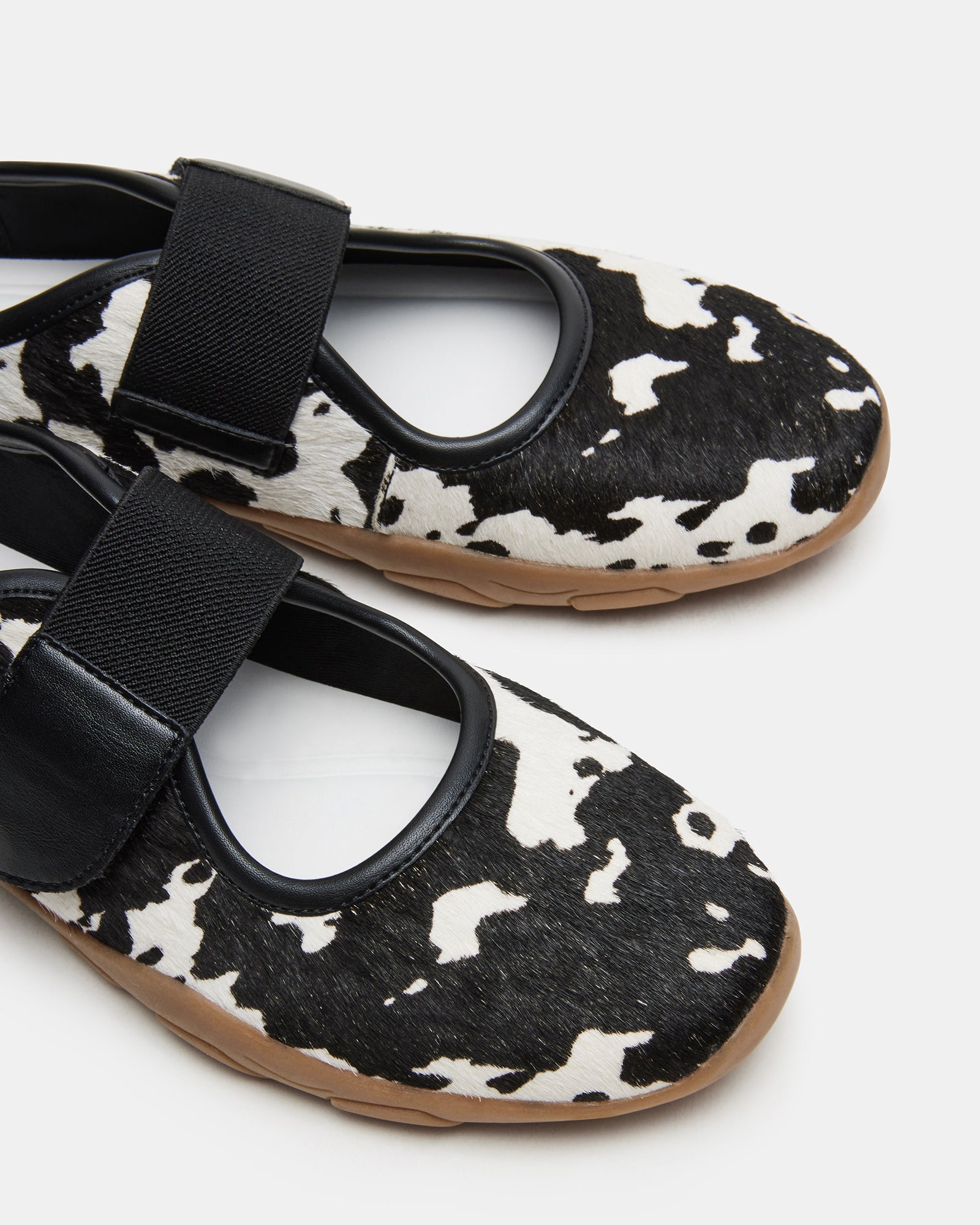 Stylish Black Cow Print Scooter Mary Jane Sneakers