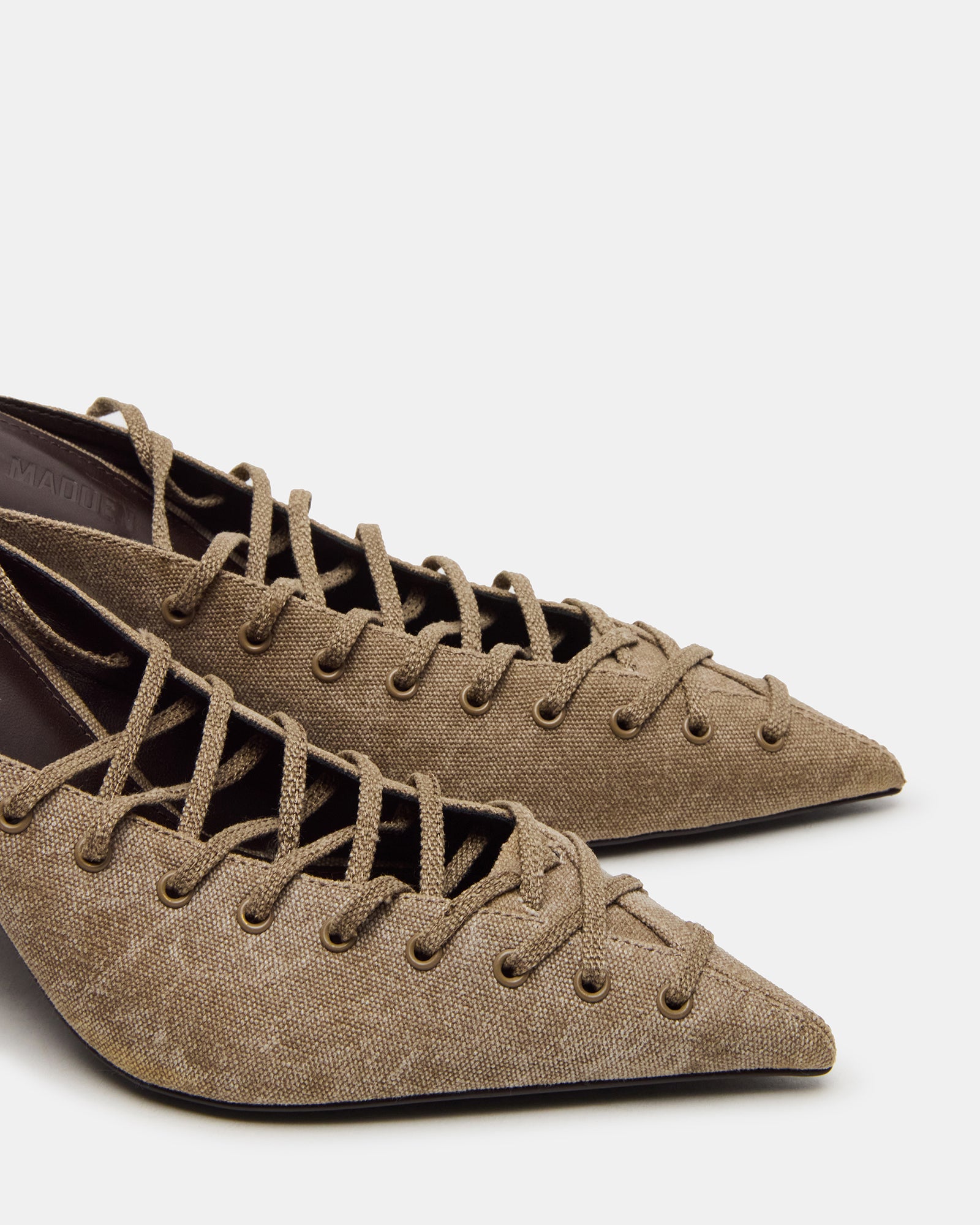 LACELLE OLIVE: Fashion-Forward Pointed-Toe Heels