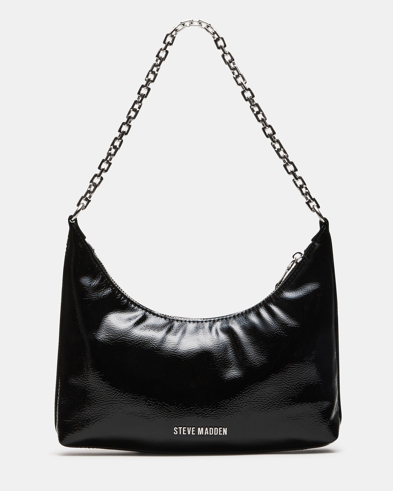 GRAYA Black Patent Chic Shoulder Bag