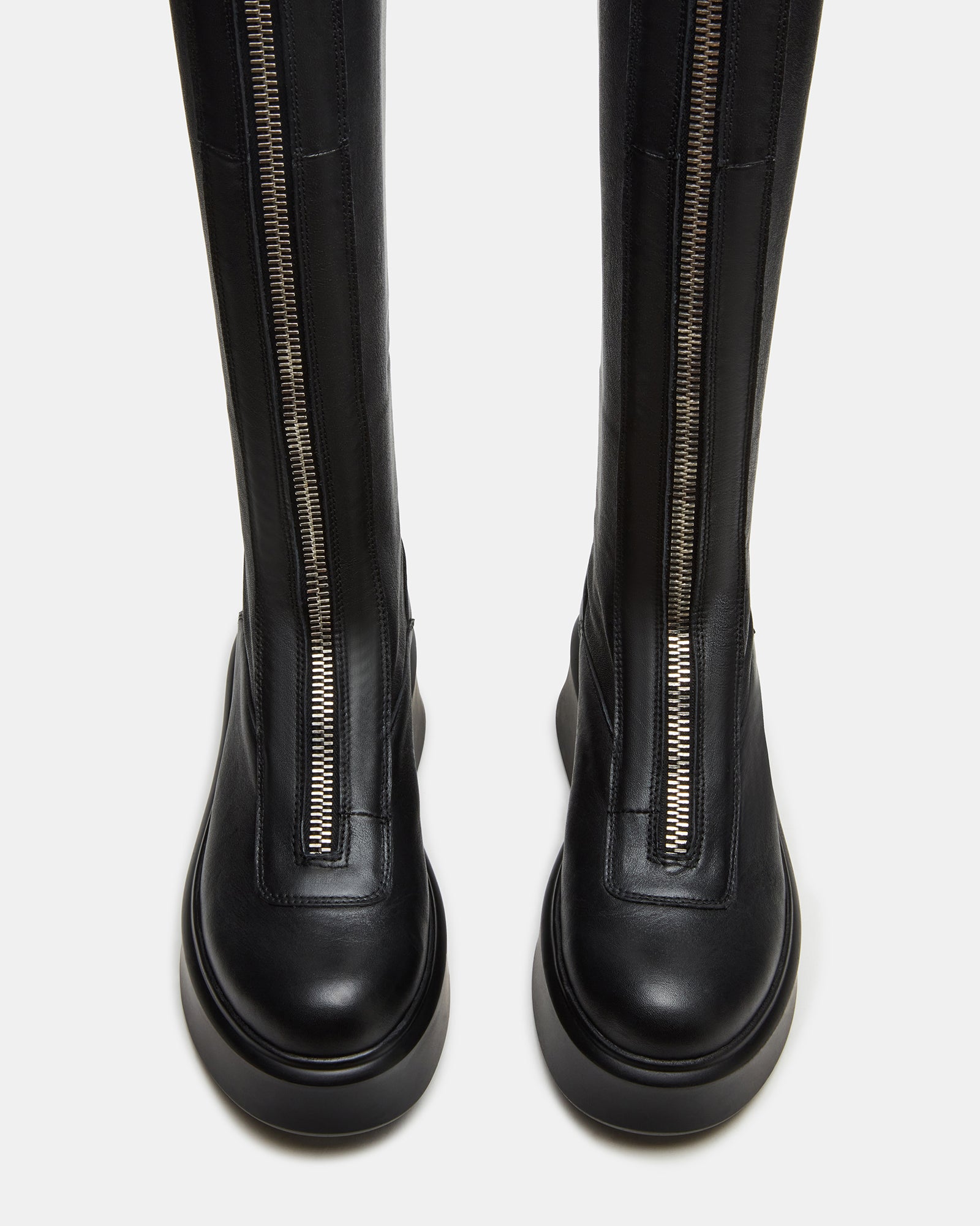 JONSEY Black Moto Knee - High Boots