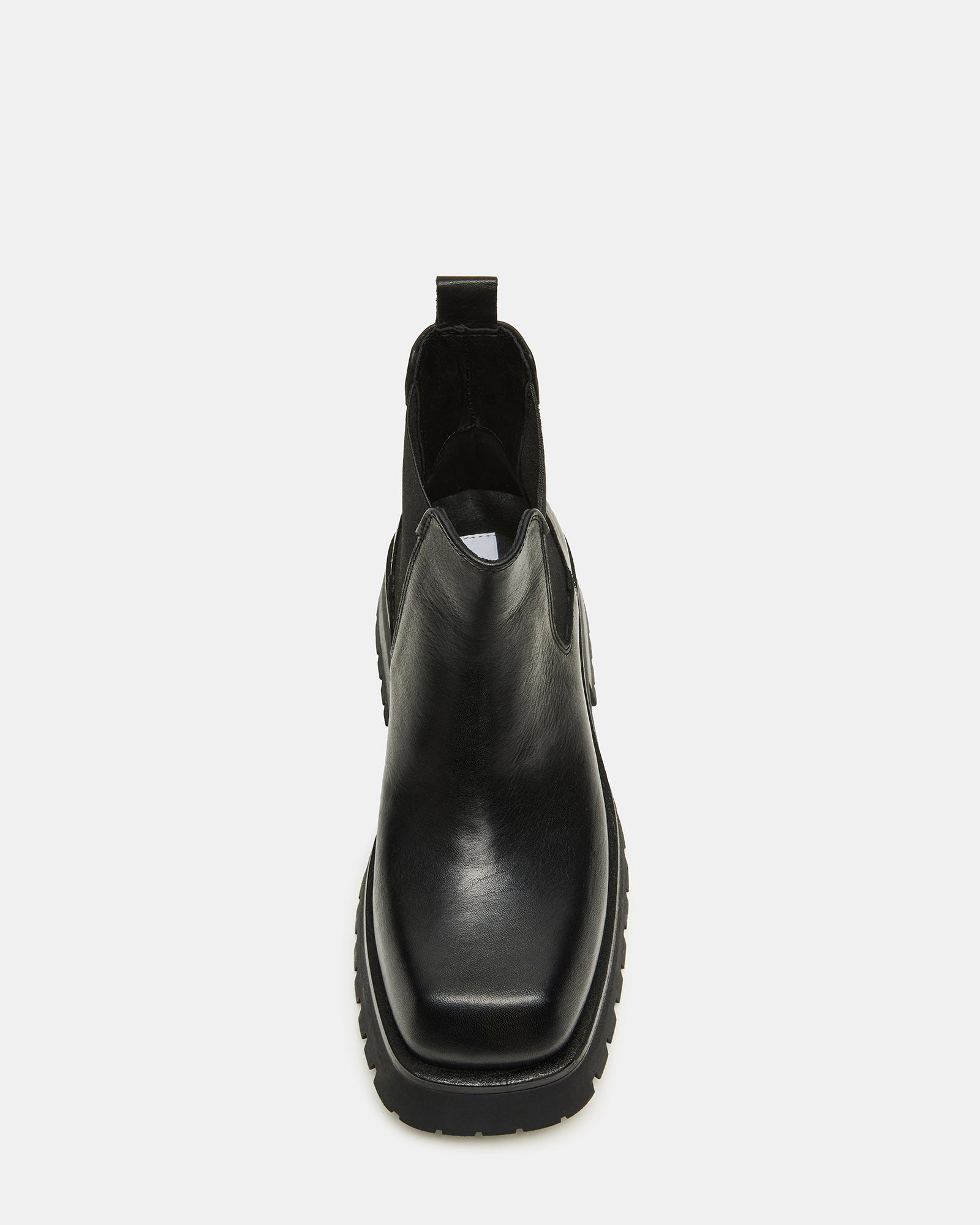 Burley Black Leather Chelsea Lug Ankle Boots - Timeless Elegance