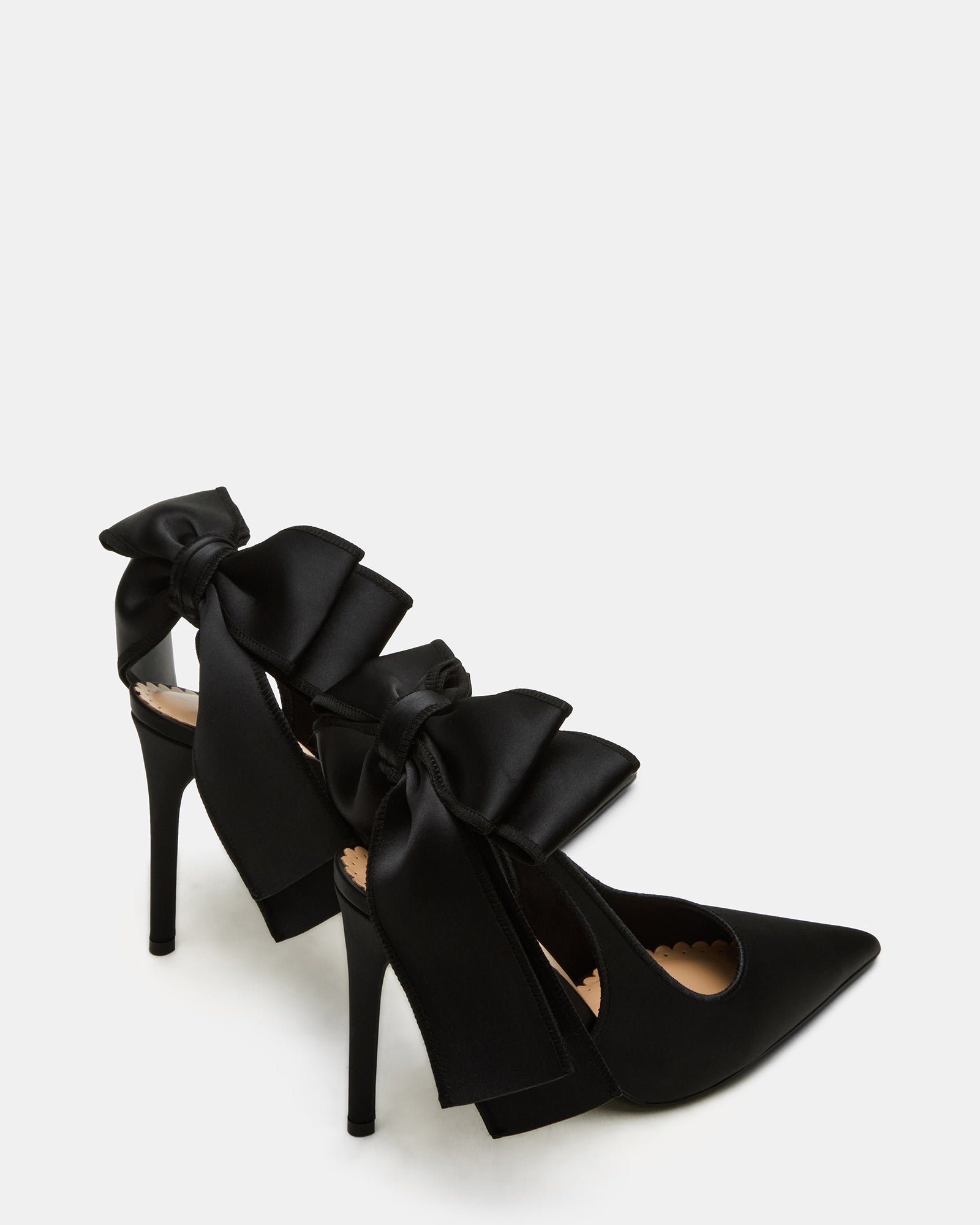 Gorgeous Black Satin Teacup Heels