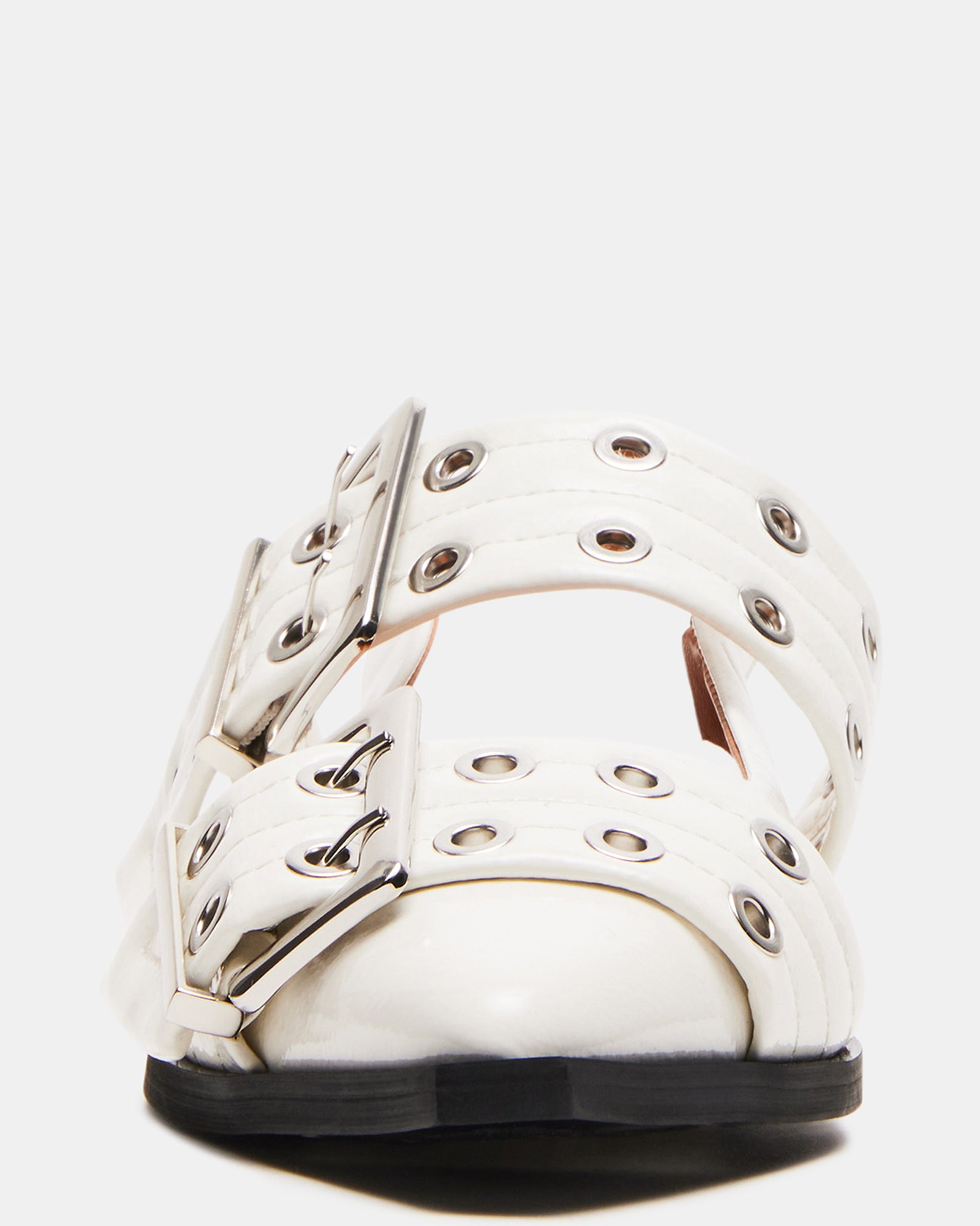 GRAYA Chic White Patent Slingback Flats