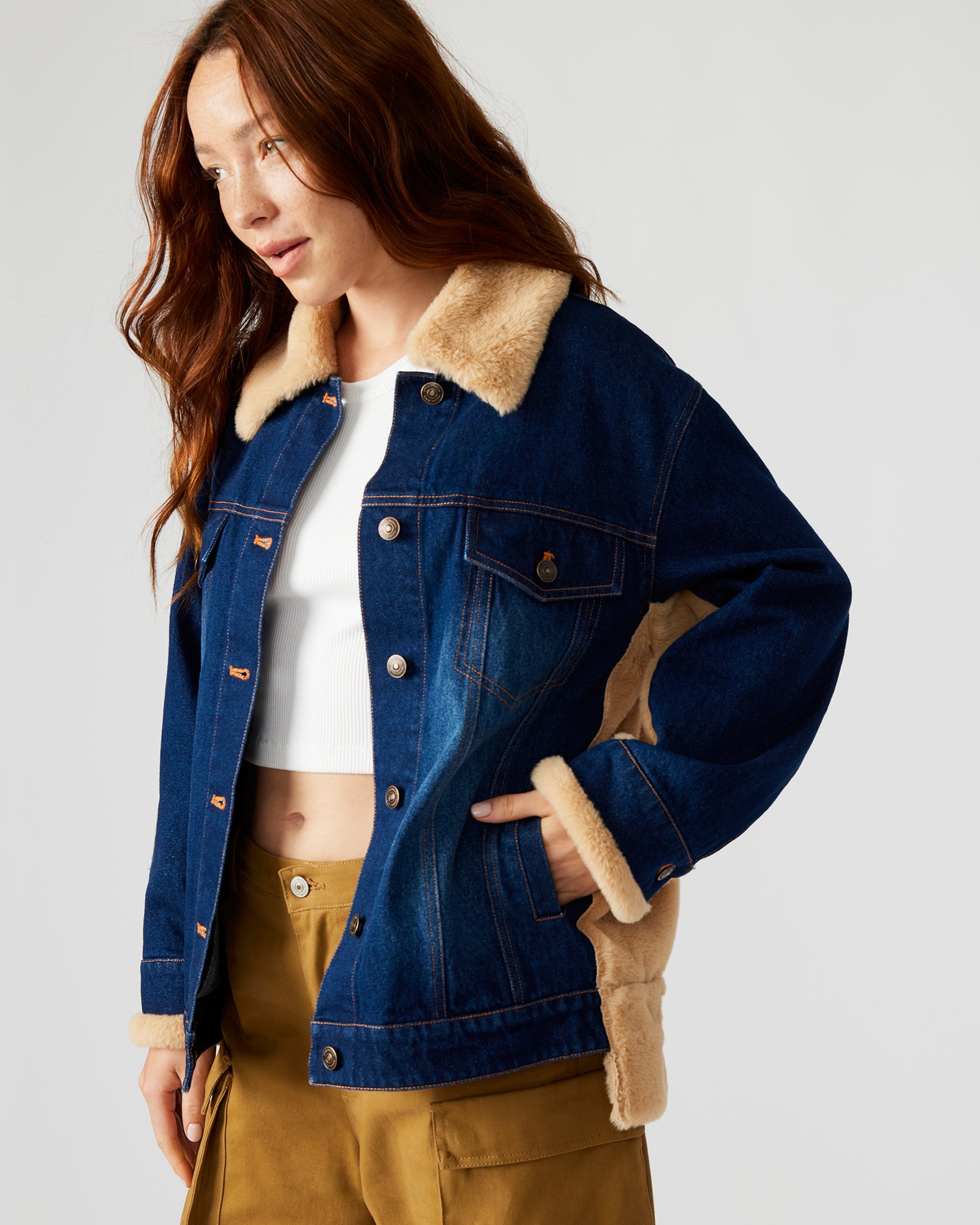 WINONA Fashionable Denim Jacket with Fur Detailing