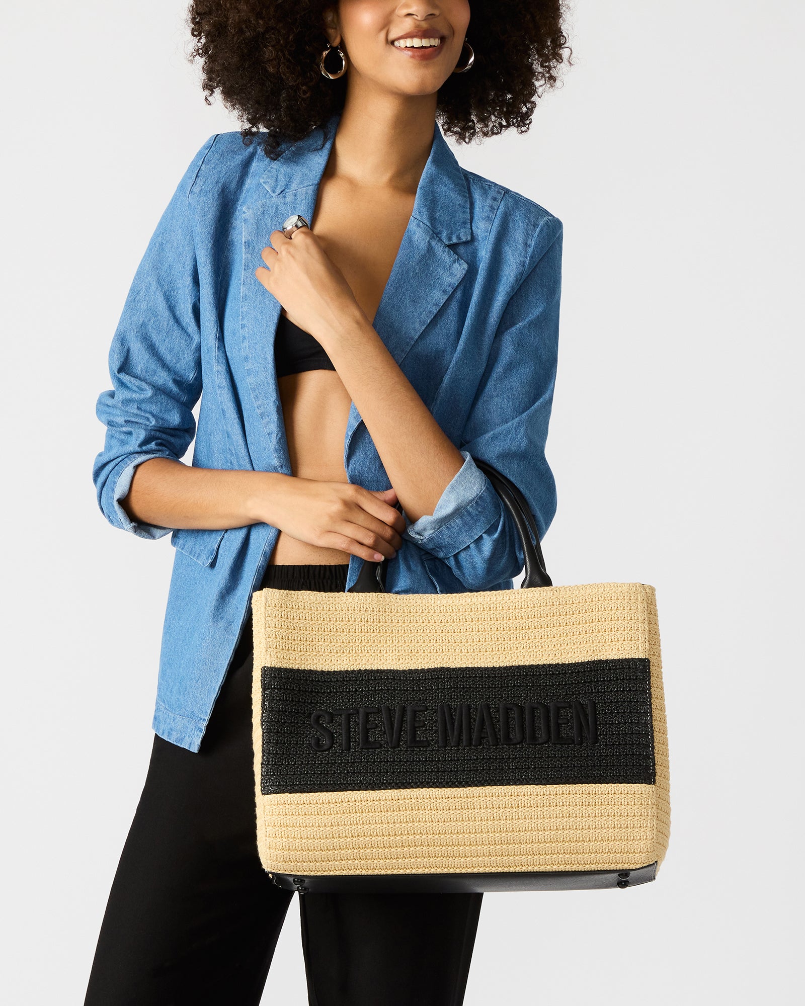 LOPEZ BLACK MULTI FASHION TOTE