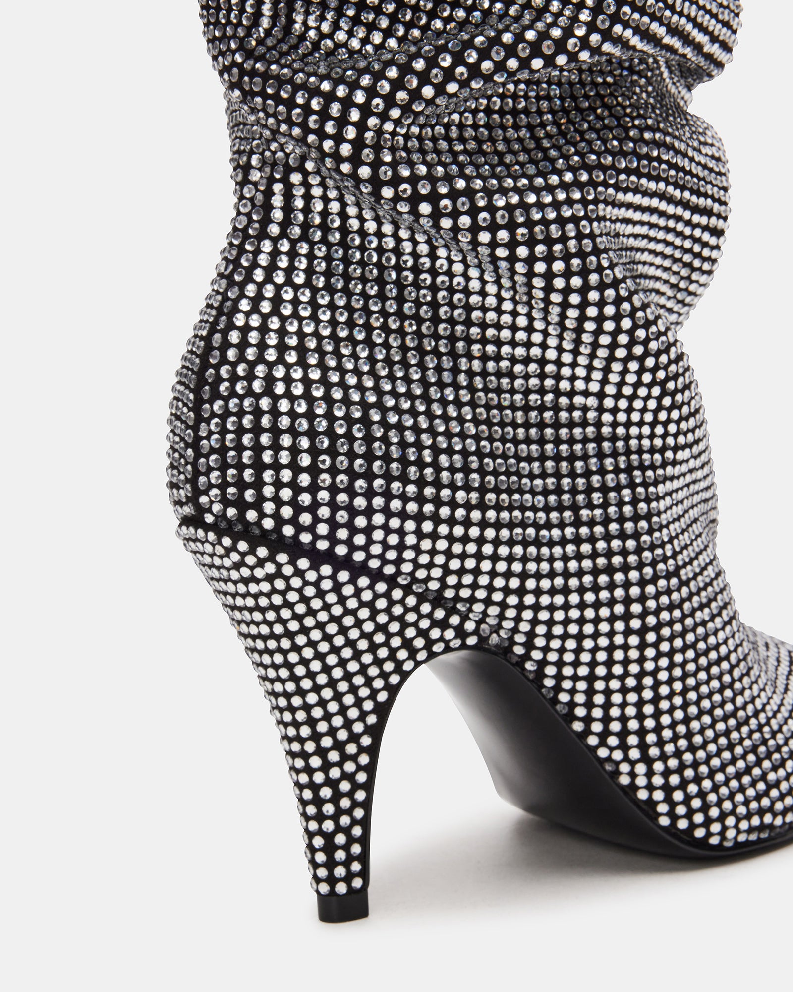 Bellamie Black Rhinestone Knee-High Boots