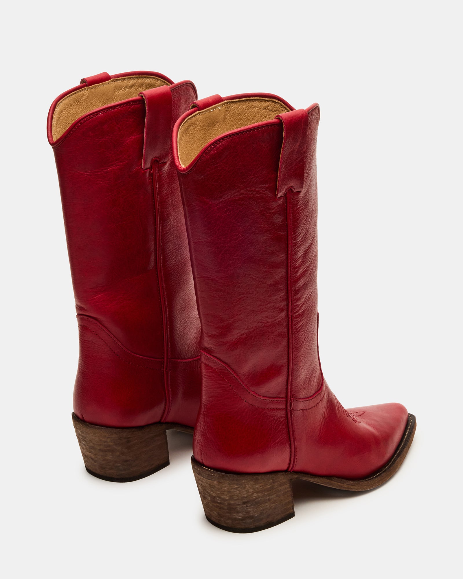Albany Red Leather Western Boots - A Timeless Classic