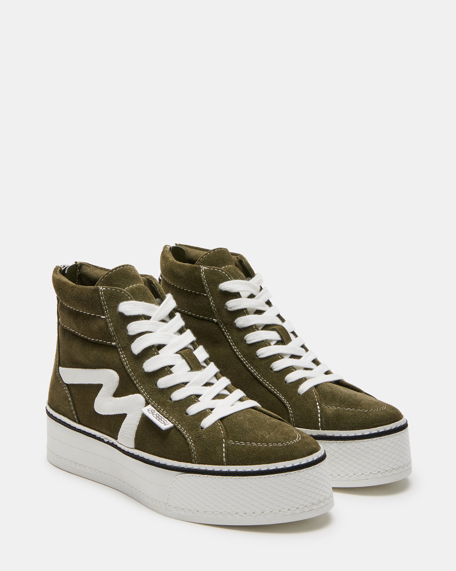 DECKY OLIVE High-Top Flatform Sneakers