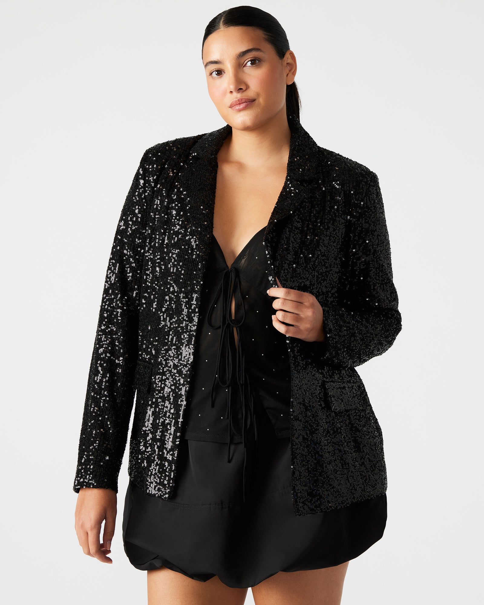 PAYTON SEQUIN BLAZER - Stunning Black