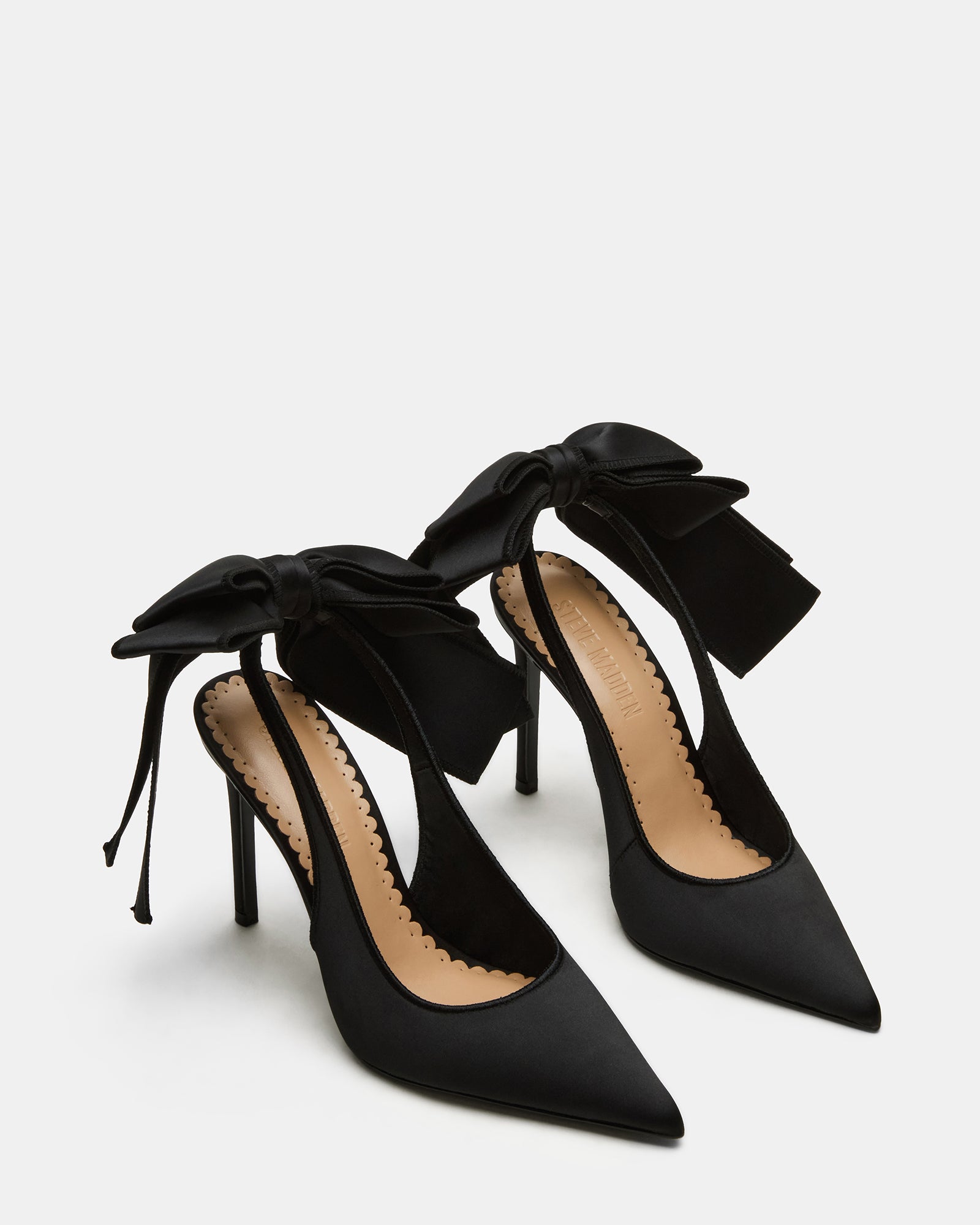 Gorgeous Black Satin Teacup Heels