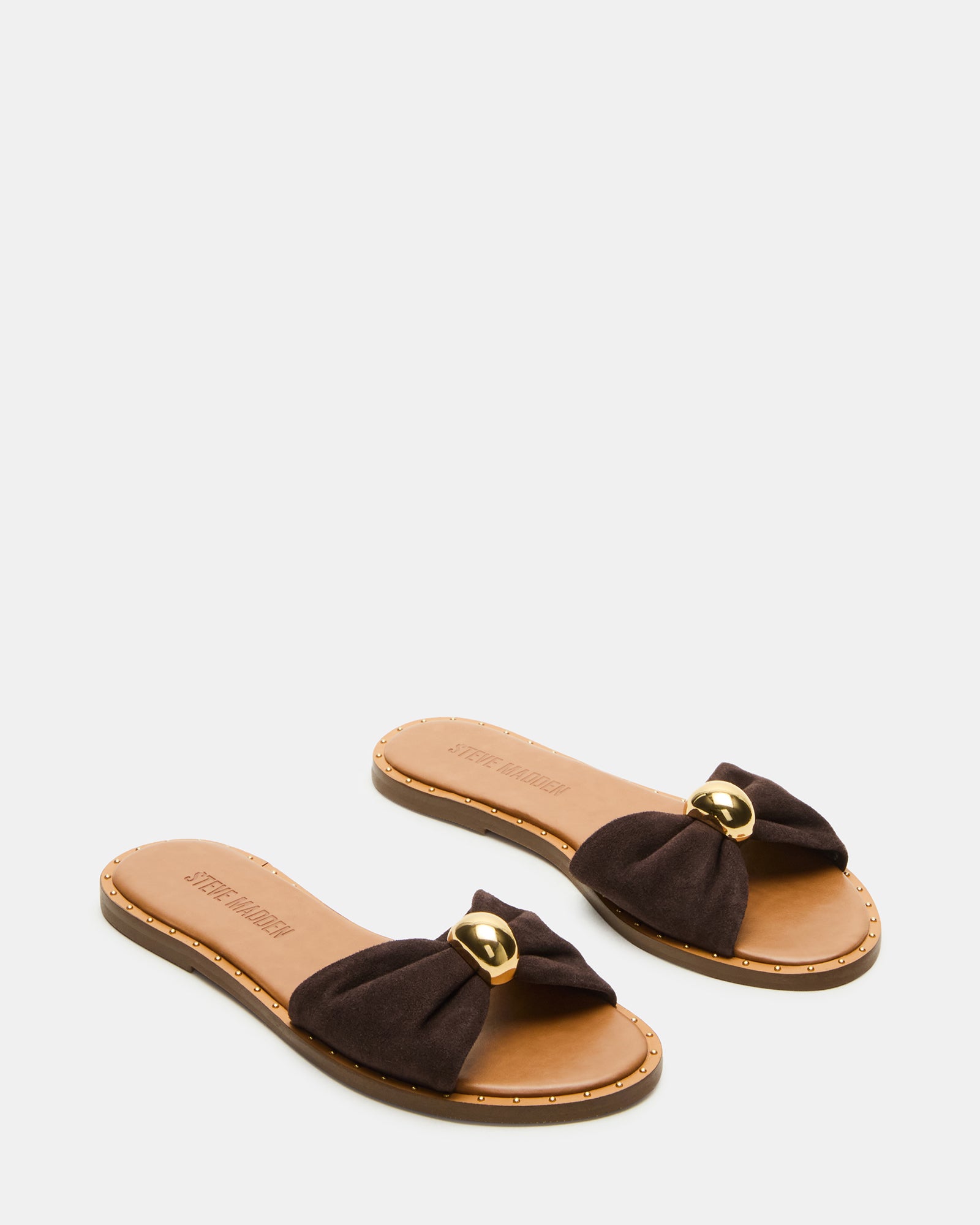 Gorgeous Dipsy Brown Suede Slide Sandals