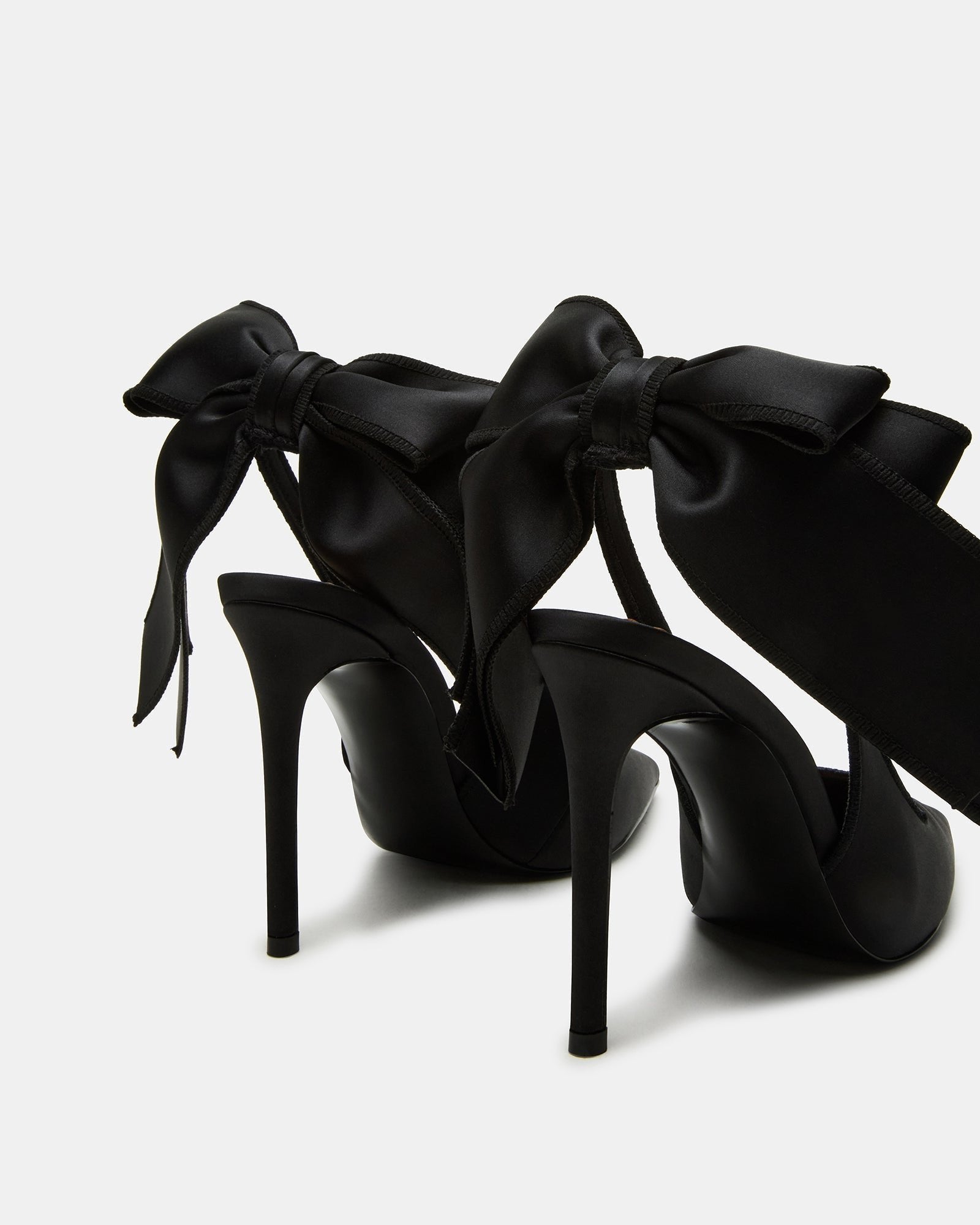 Gorgeous Black Satin Teacup Heels