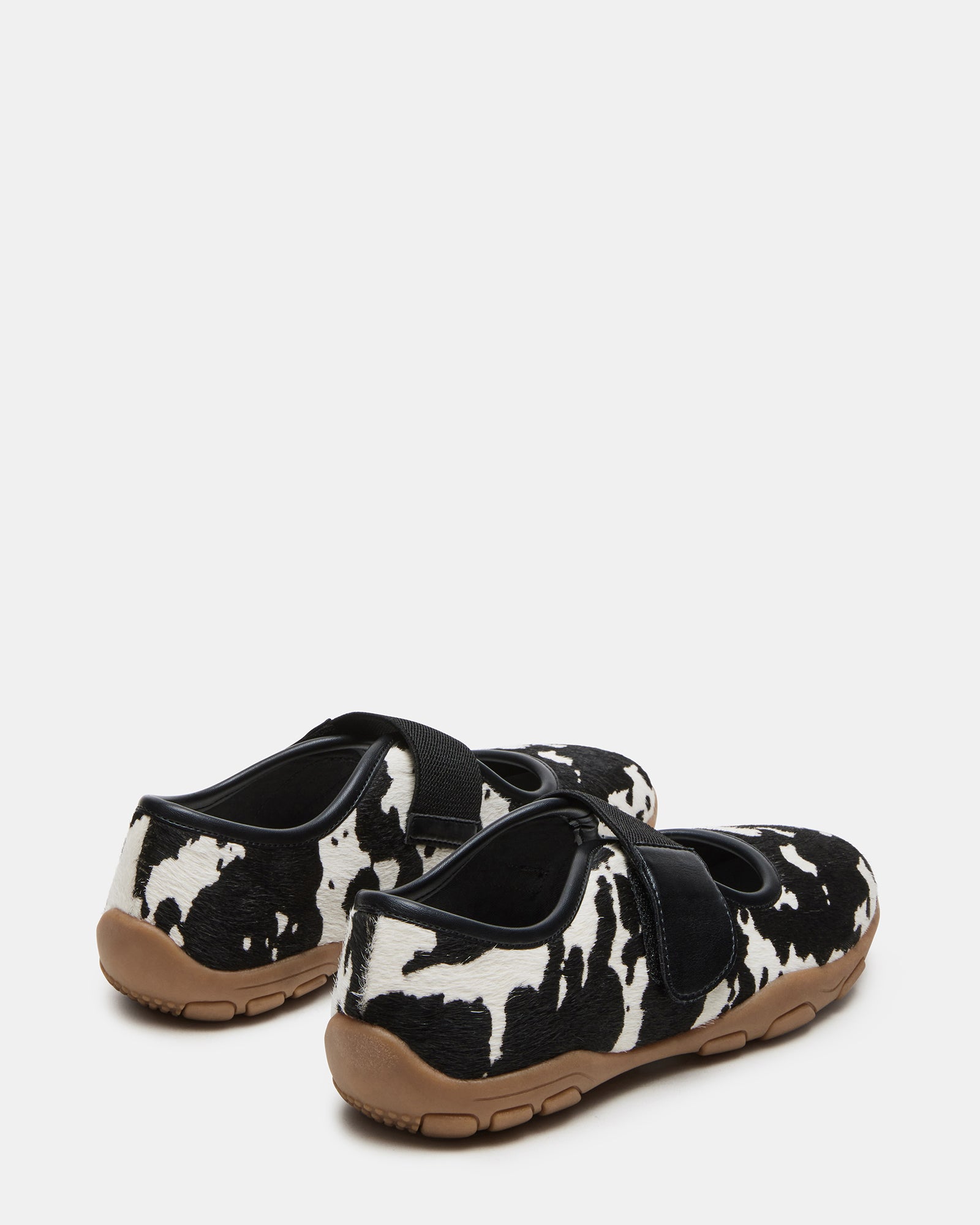 Stylish Black Cow Print Scooter Mary Jane Sneakers