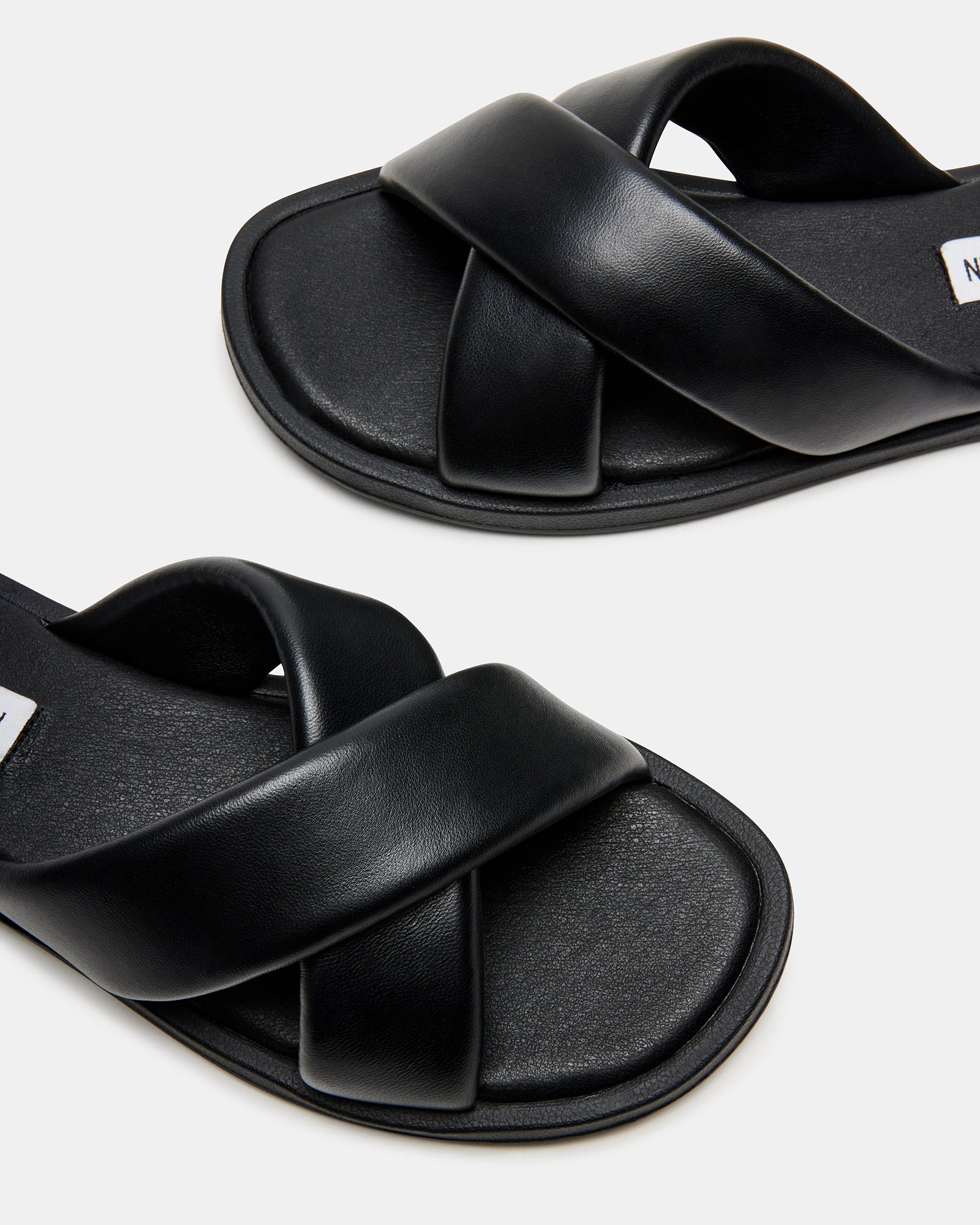 KLARKE Black Leather Slide Sandals - A Stylish Comfort Essential